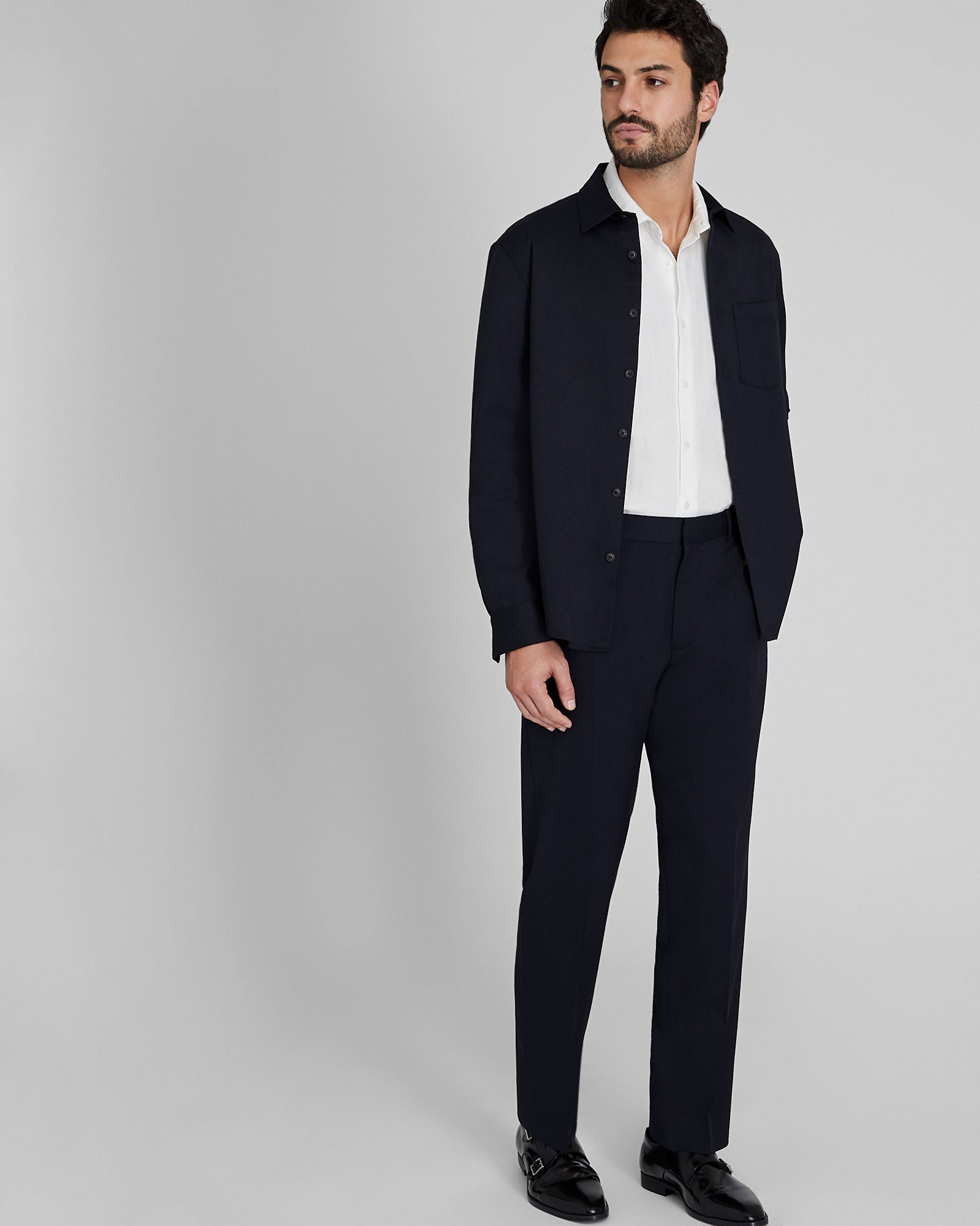 CLUB MONACO - Slim Jacquard Cable Shirt - Antique White