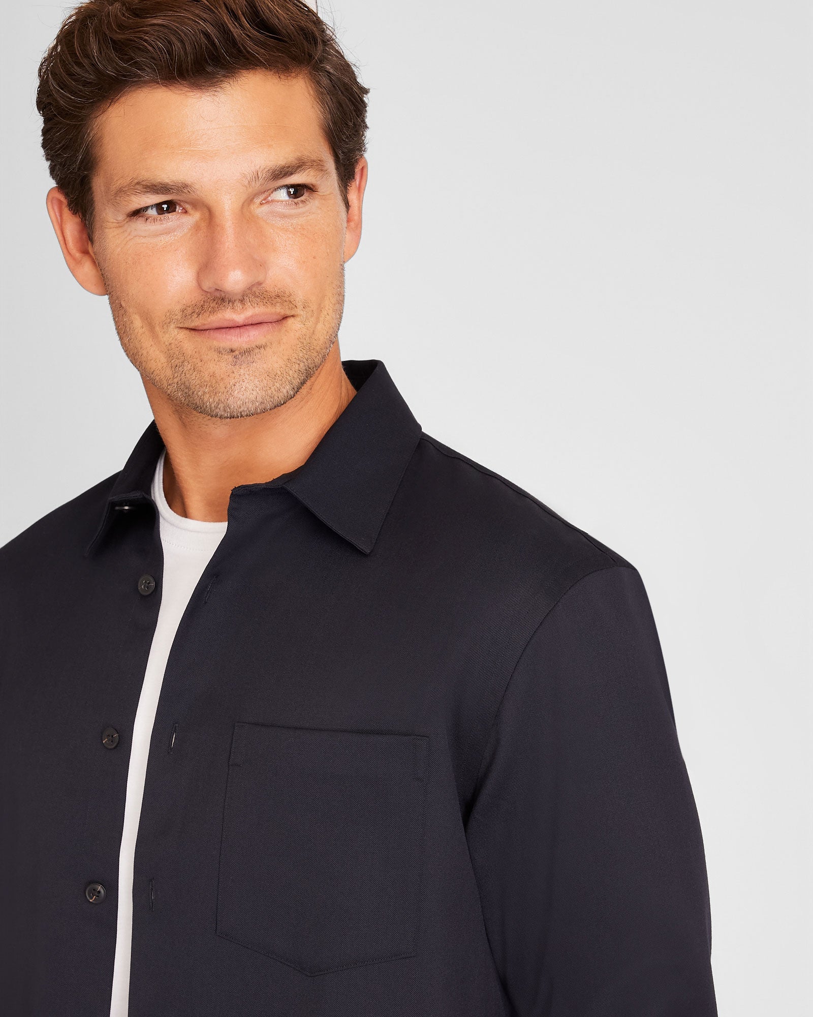 CLUB MONACO - Chemise en laine raffinée - Marine