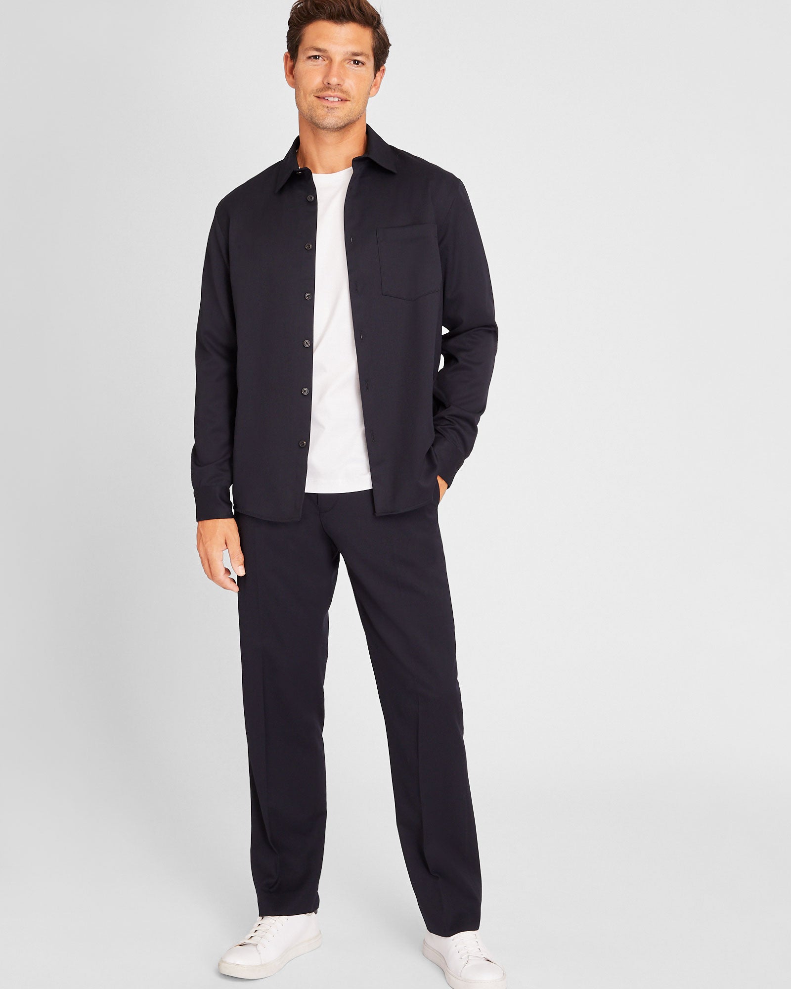 CLUB MONACO - Chemise en laine raffinée - Marine