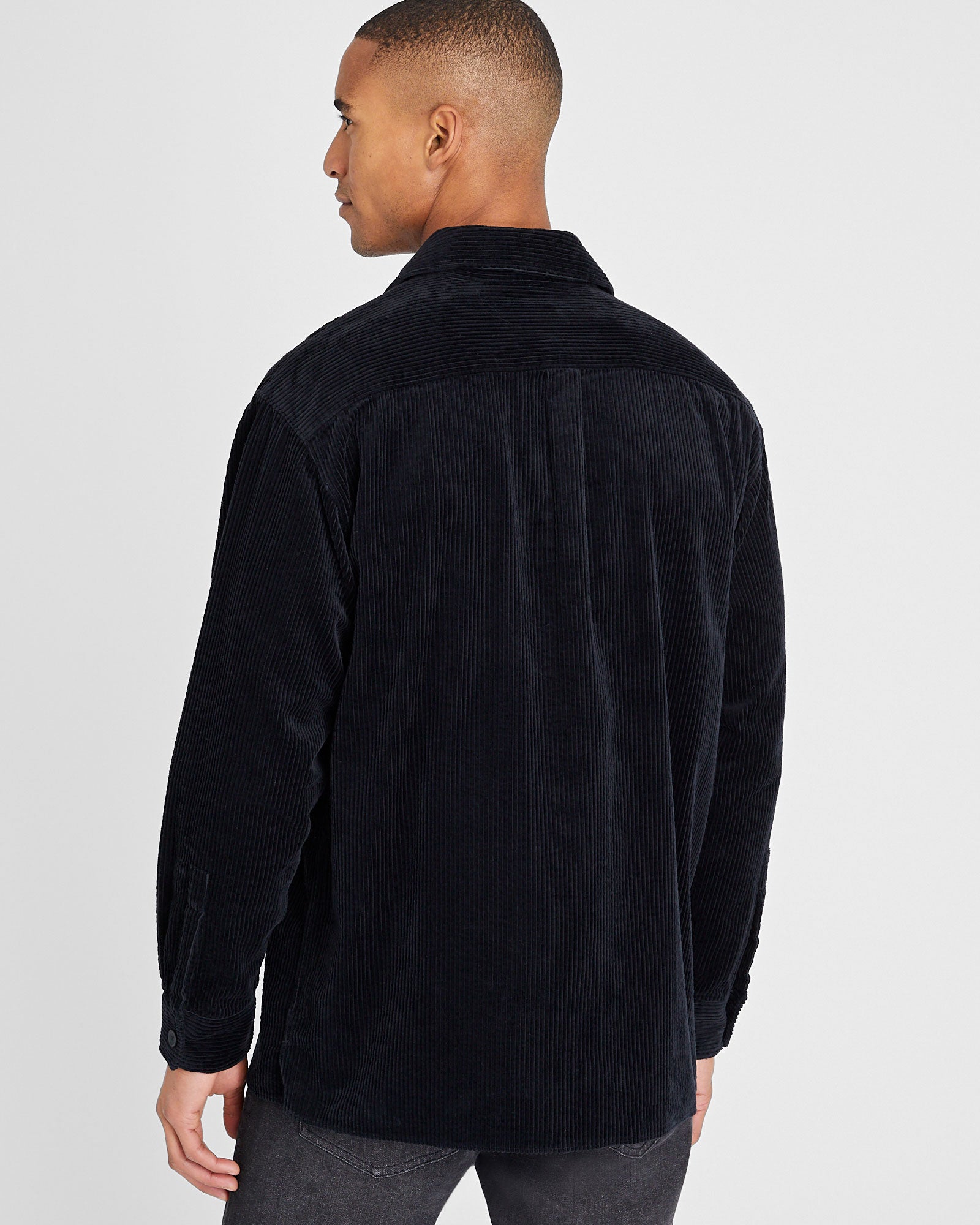 CLUB MONACO - Wide Wale Corduroy Shirt - Black