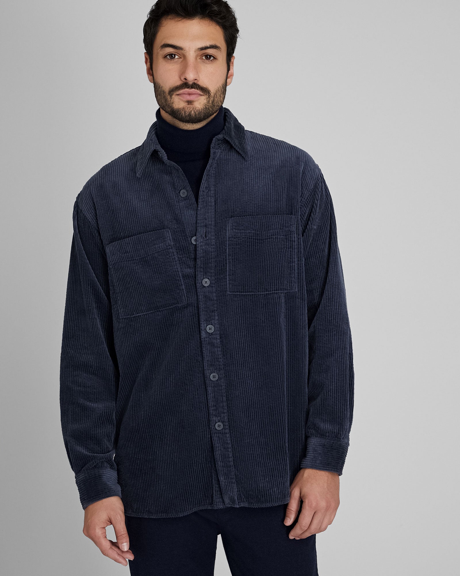 CLUB MONACO - Wide Wale Corduroy Shirt - Blue