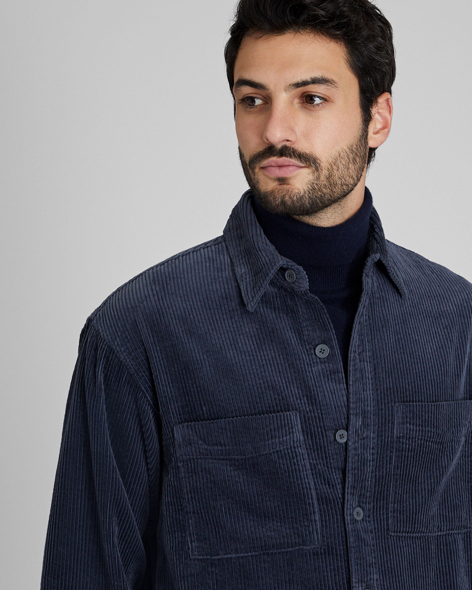 CLUB MONACO - Wide Wale Corduroy Shirt - Blue
