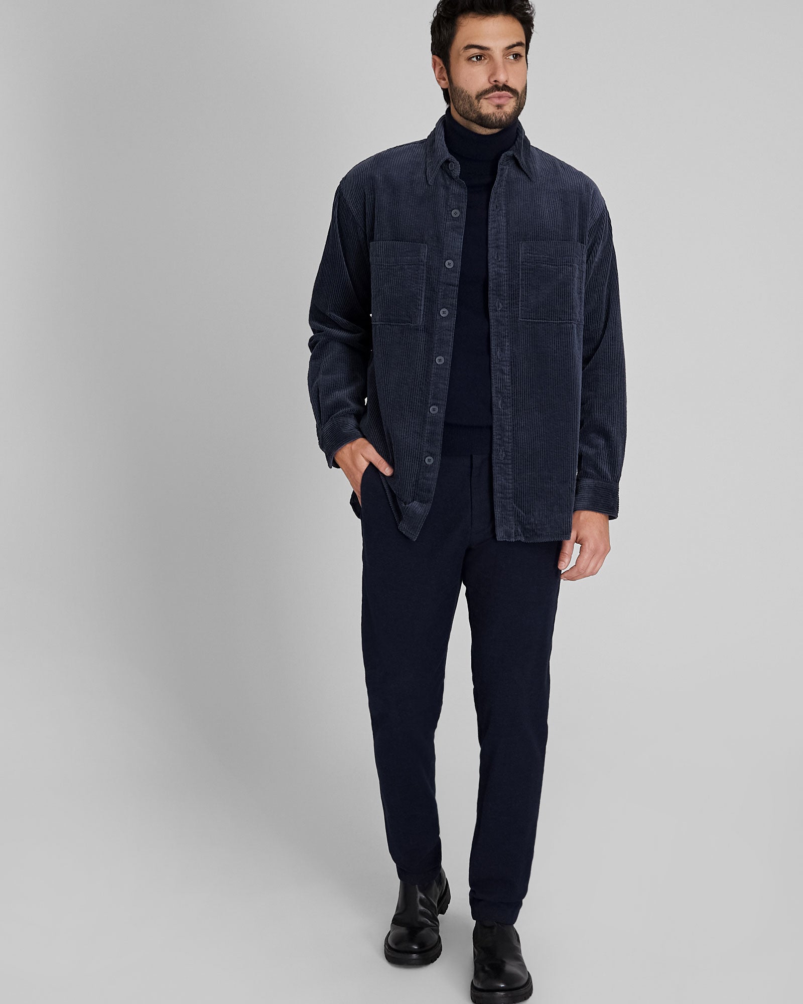 CLUB MONACO - Wide Wale Corduroy Shirt - Blue