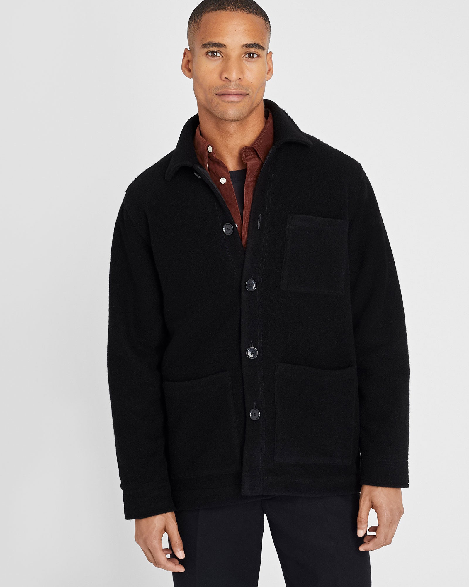 CLUB MONACO - Brushed Wool Shirt Jacket - Noir