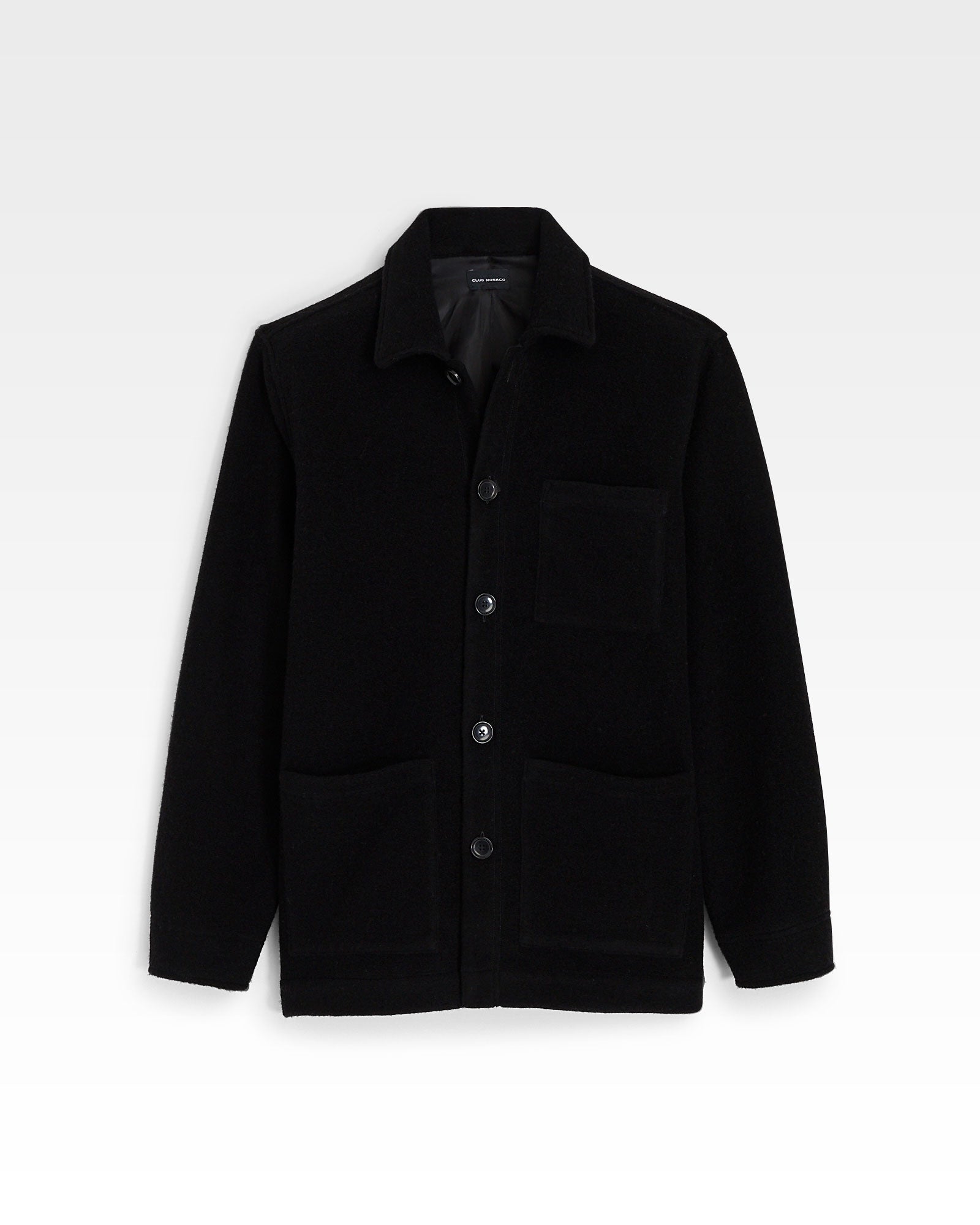 CLUB MONACO - Brushed Wool Shirt Jacket - Noir