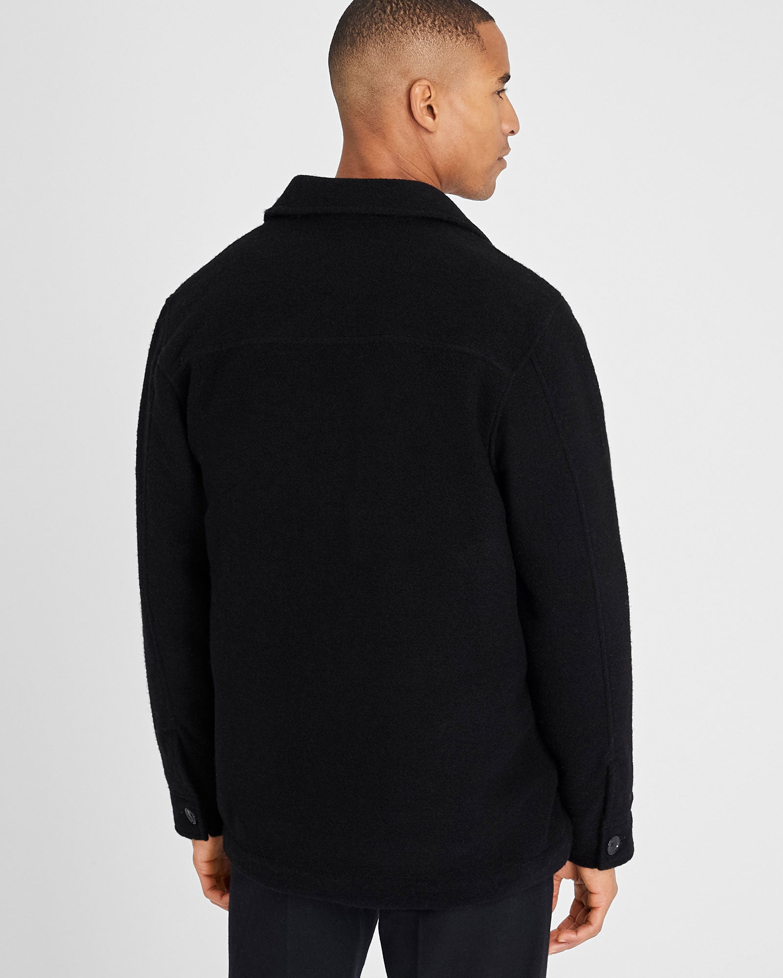 CLUB MONACO - Brushed Wool Shirt Jacket - Noir