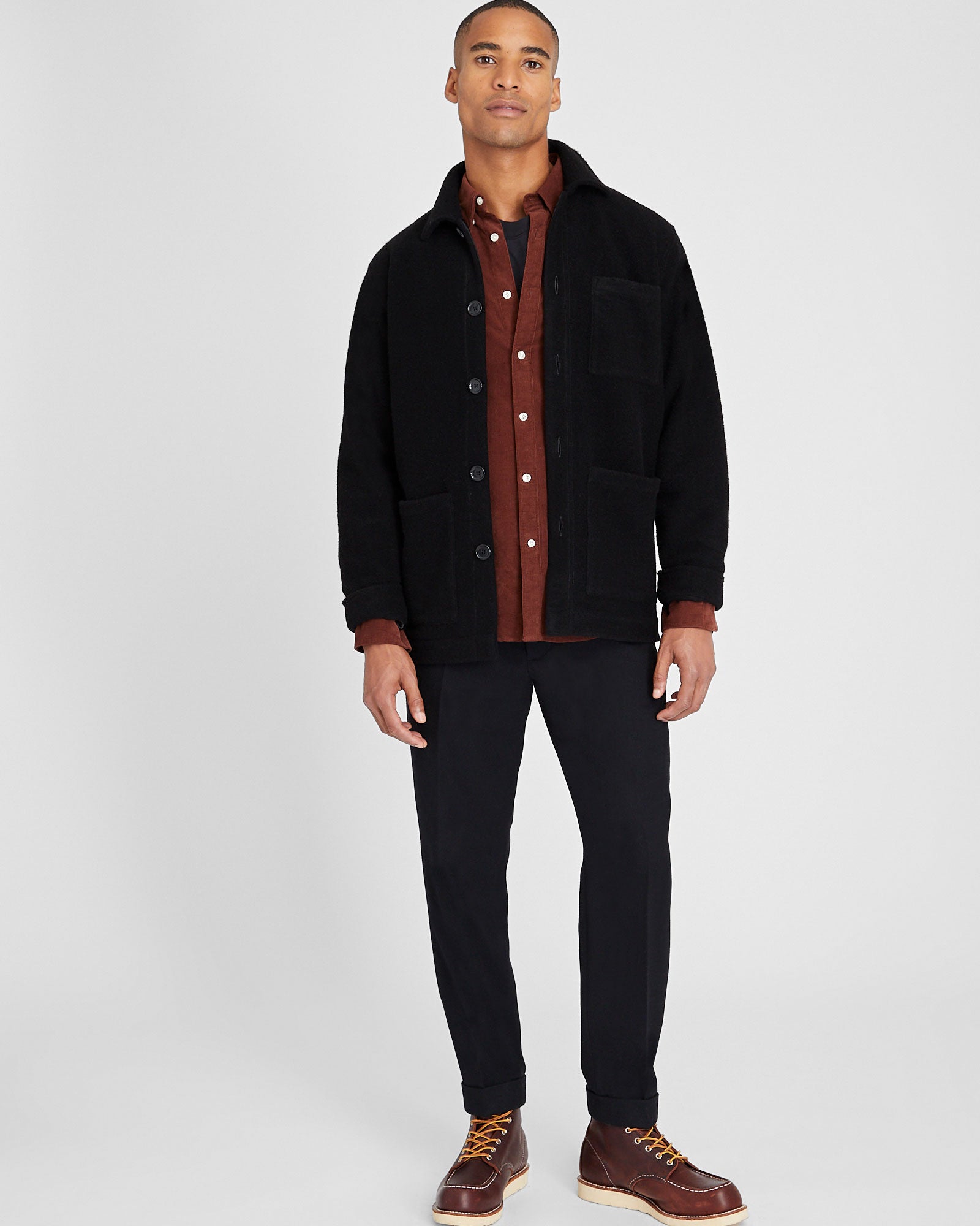 CLUB MONACO - Brushed Wool Shirt Jacket - Noir