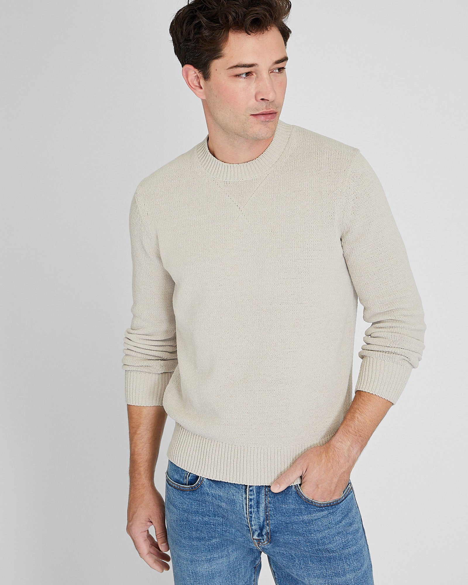 CLUB MONACO - Statement Crew Sweater - Beige