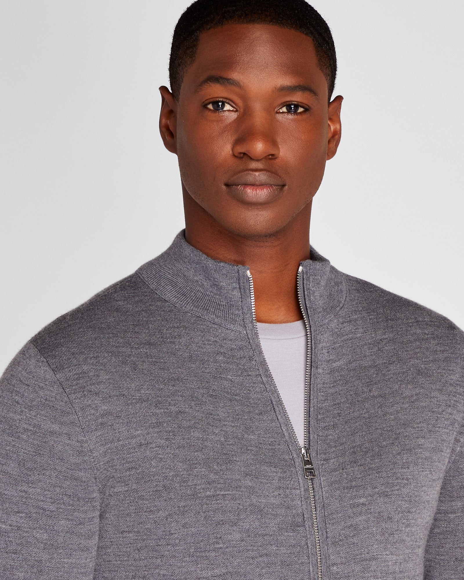 CLUB MONACO - Chandail double face à glissière - Anthracite