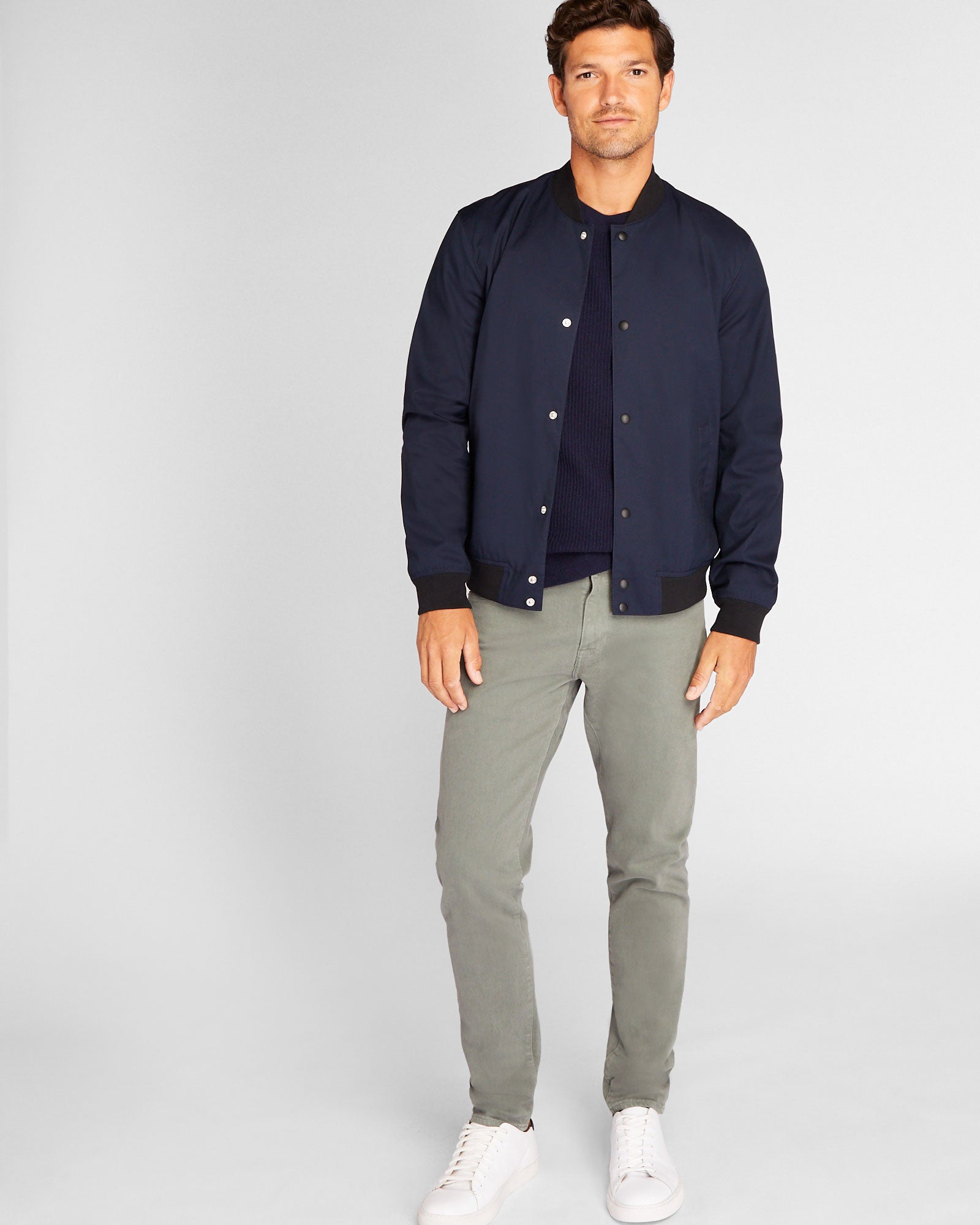CLUB MONACO - Jean teint en pièce super étroit - Gris moyen
