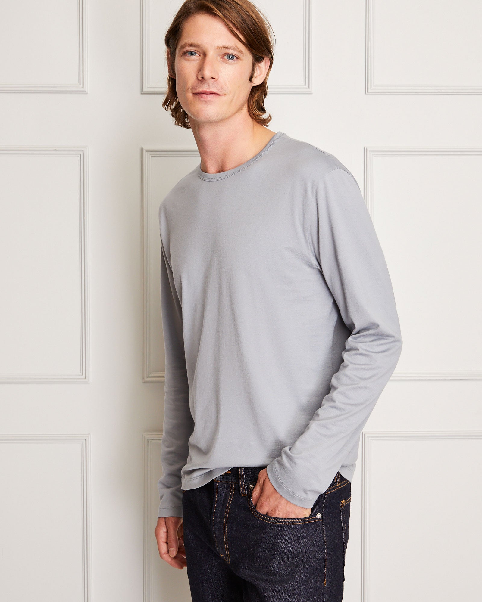 CLUB MONACO - Japanese Long Sleeve Tee - Medium Grey