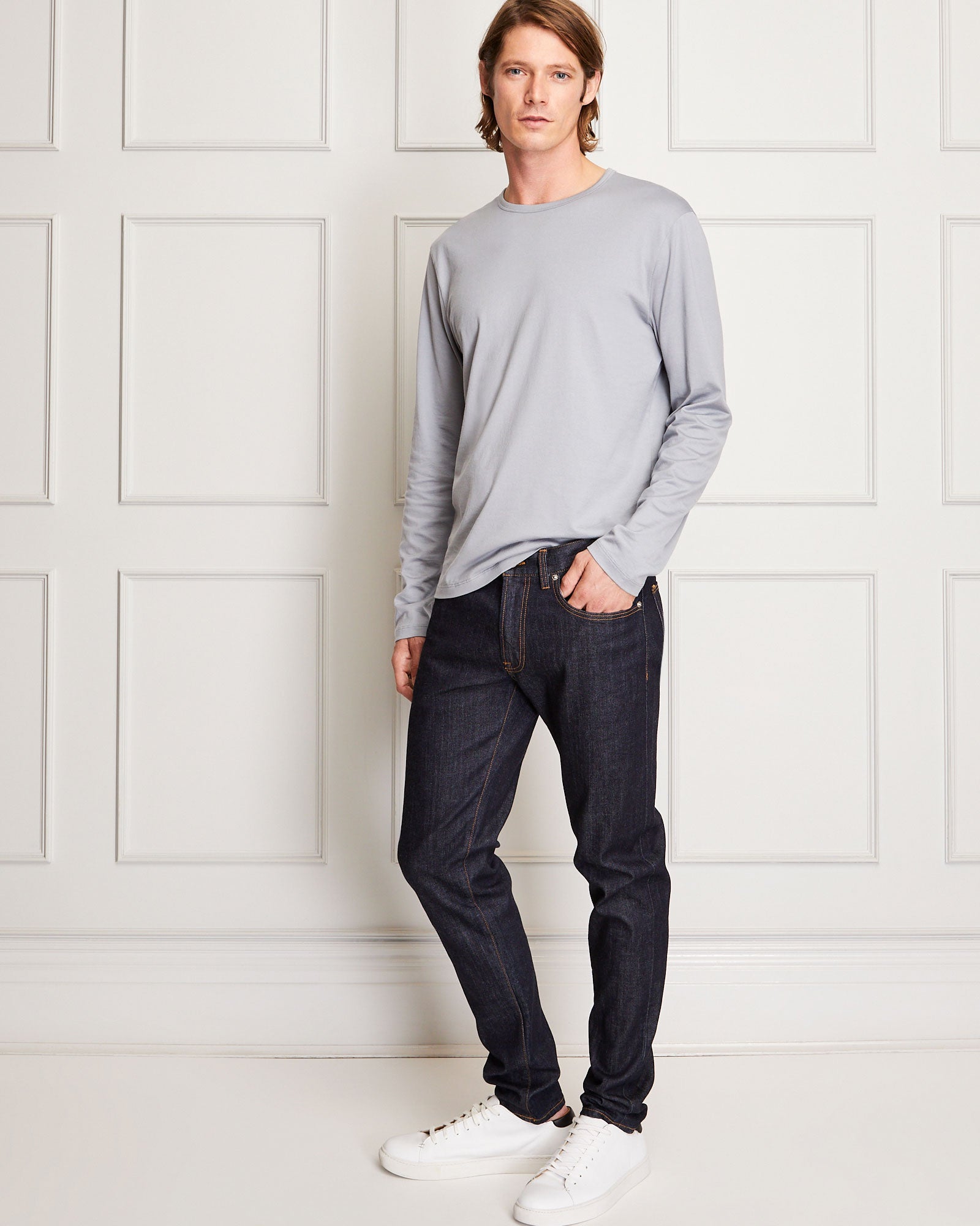 CLUB MONACO - Japanese Long Sleeve Tee - Medium Grey