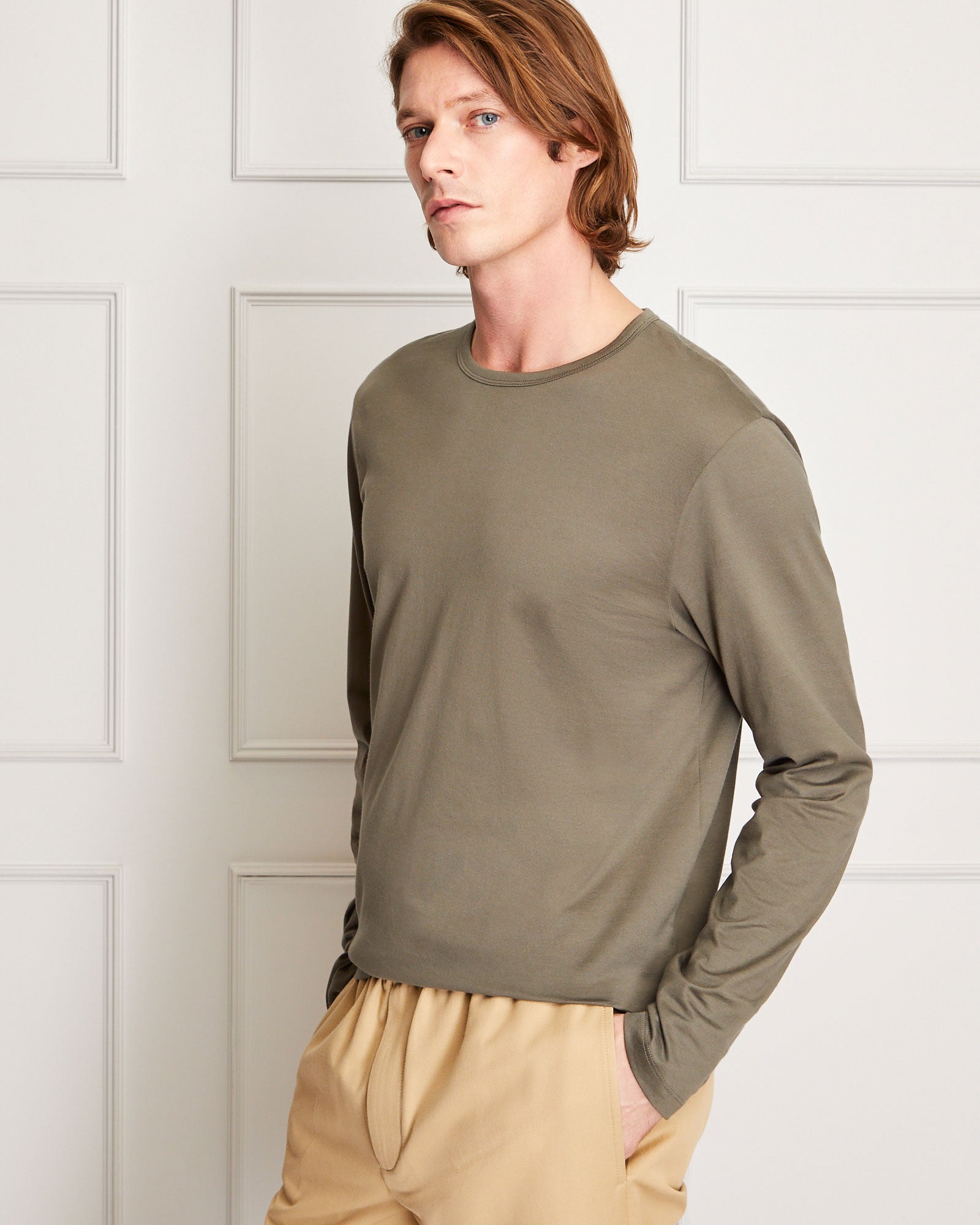 CLUB MONACO - Japanese Long Sleeve Tee - Dark Olive