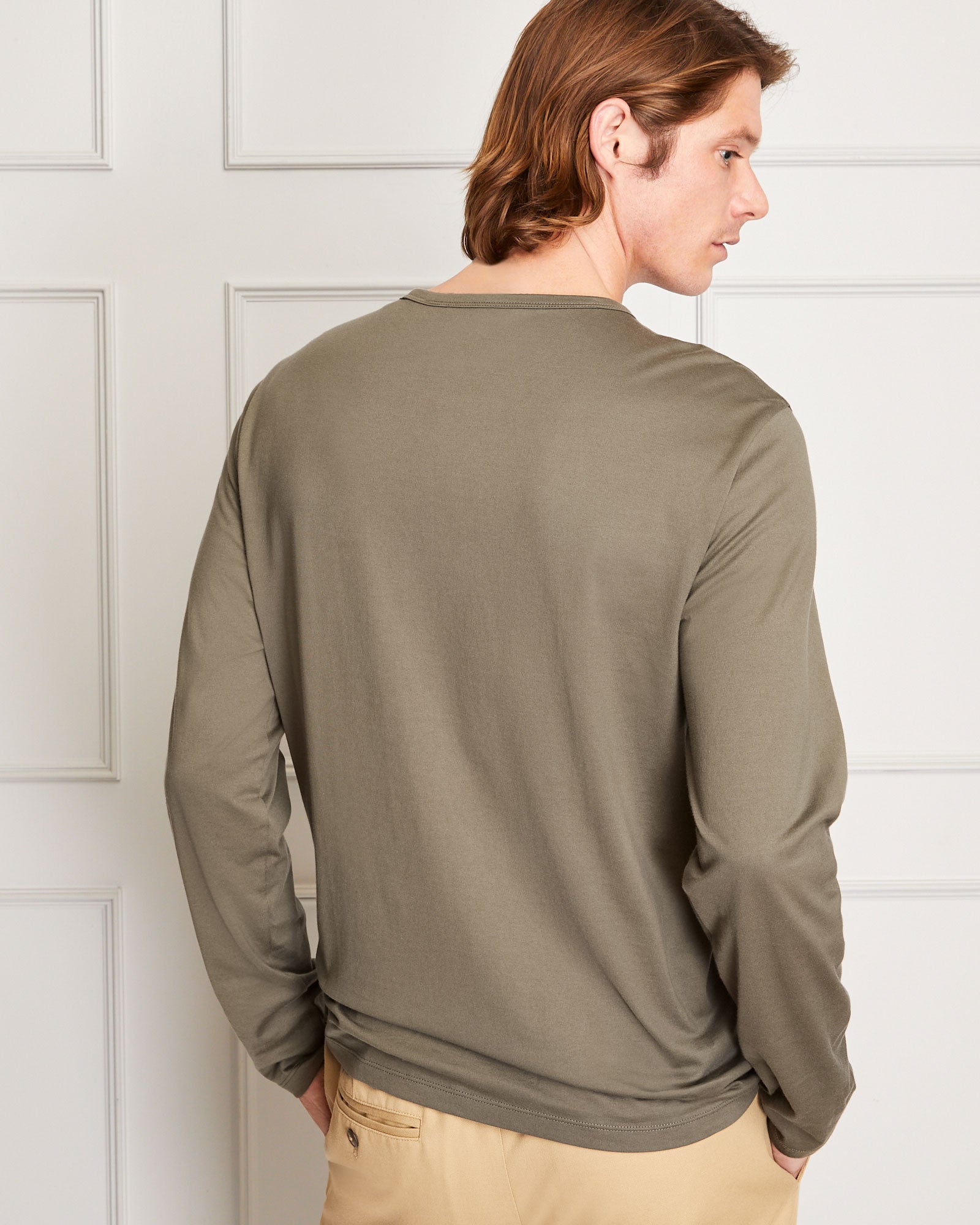 CLUB MONACO - Japanese Long Sleeve Tee - Dark Olive