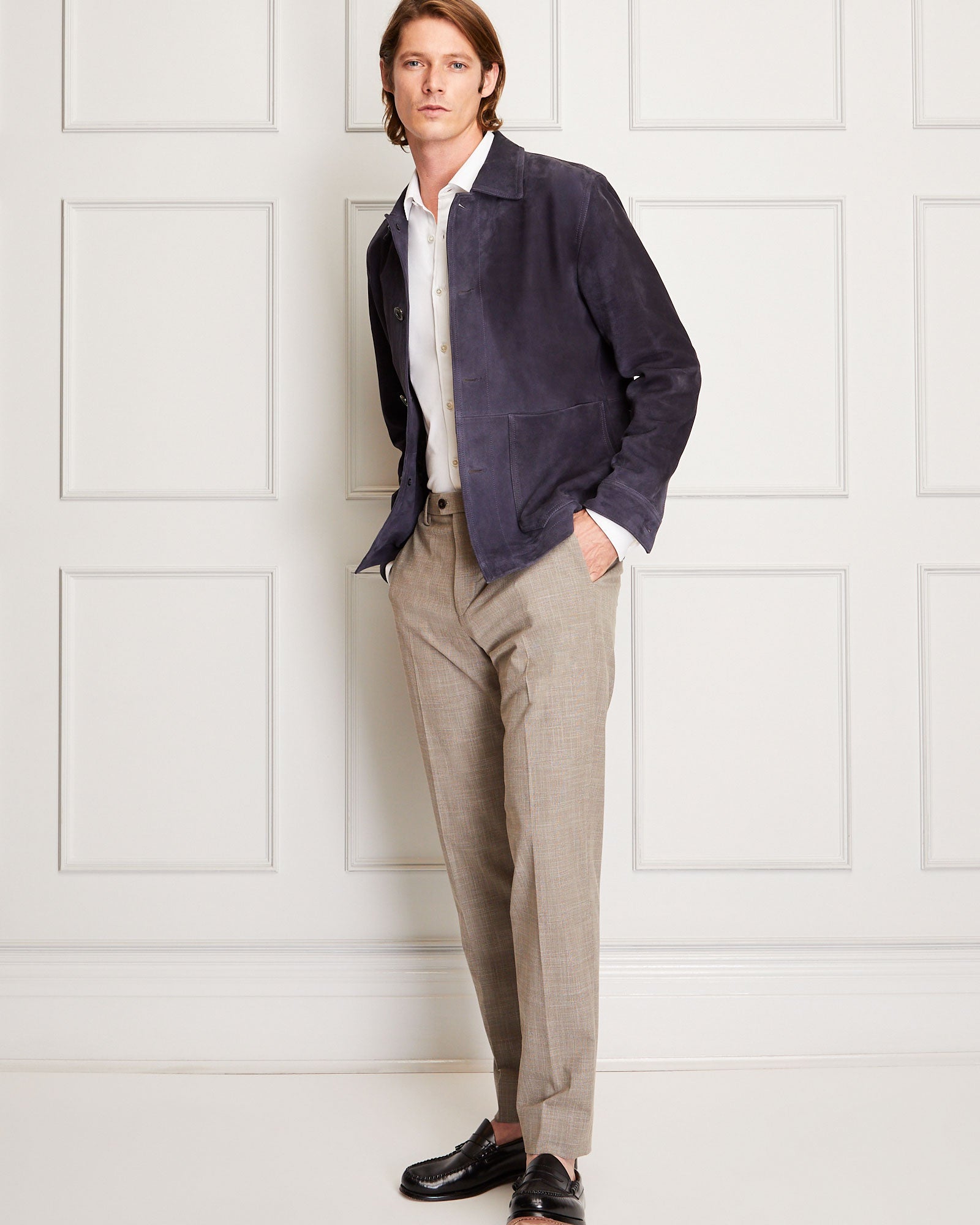 CLUB MONACO - Chemise en tricot japonais - Blanc