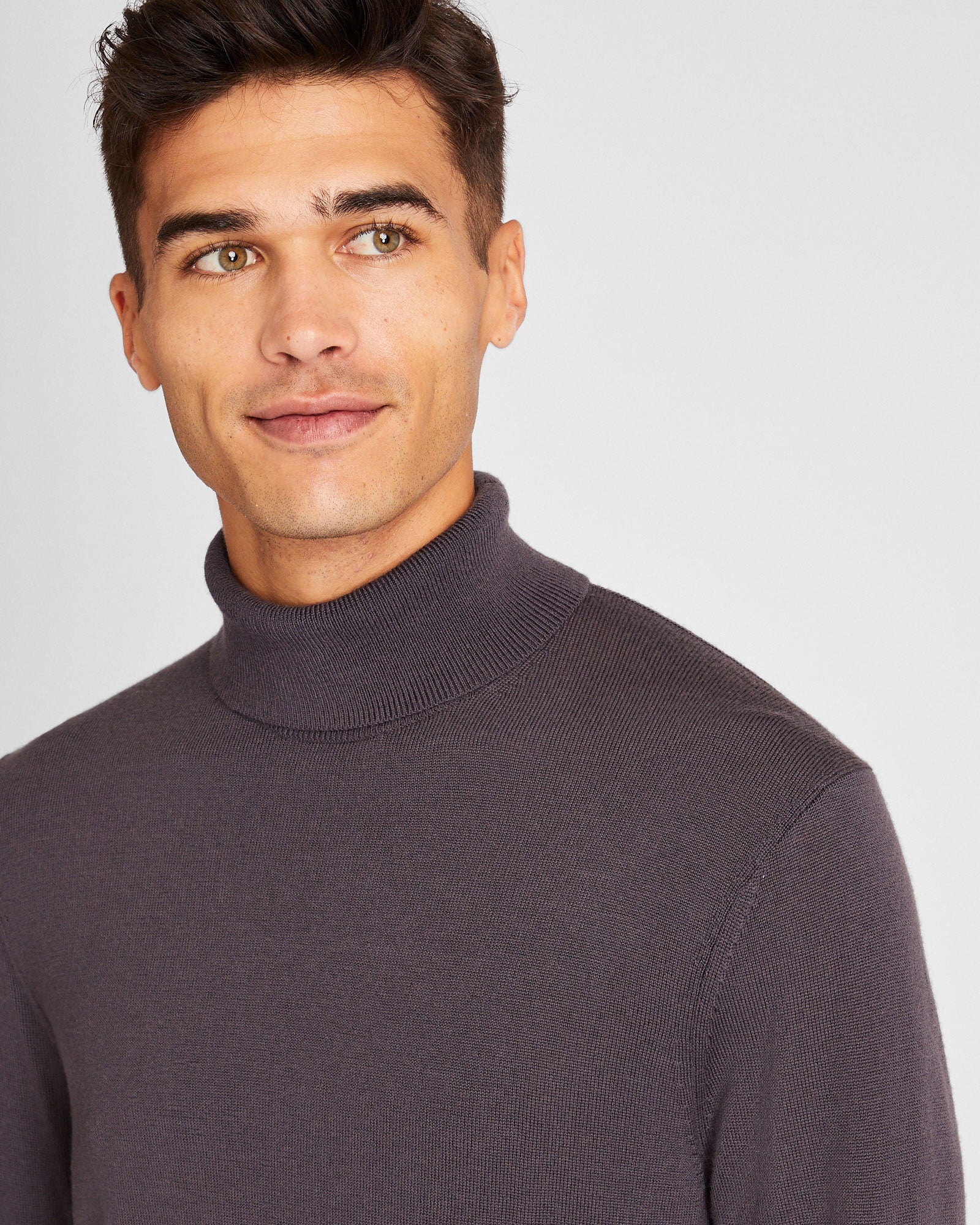 CLUB MONACO - Merino Wool Turtleneck - Dark Charcoal