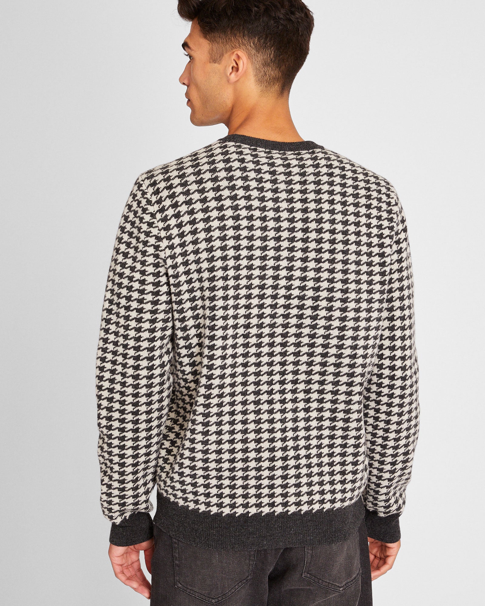 CLUB MONACO - Chandail pied-de-poule en laine - Anthracite