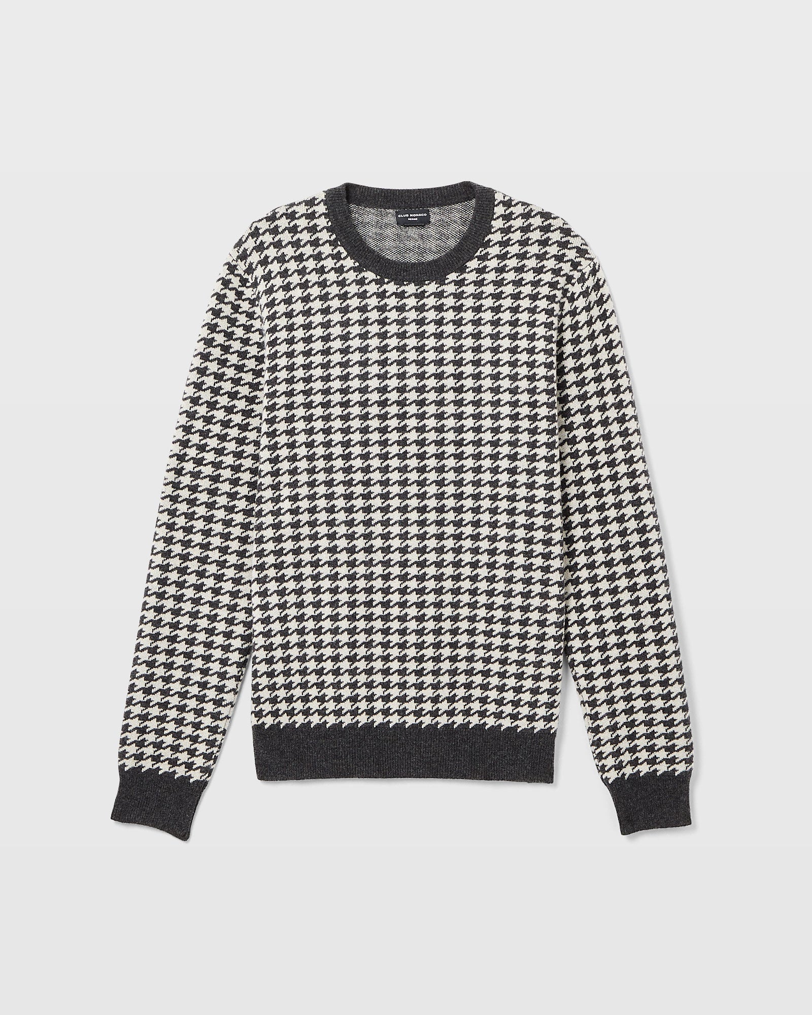 CLUB MONACO - Chandail pied-de-poule en laine - Anthracite