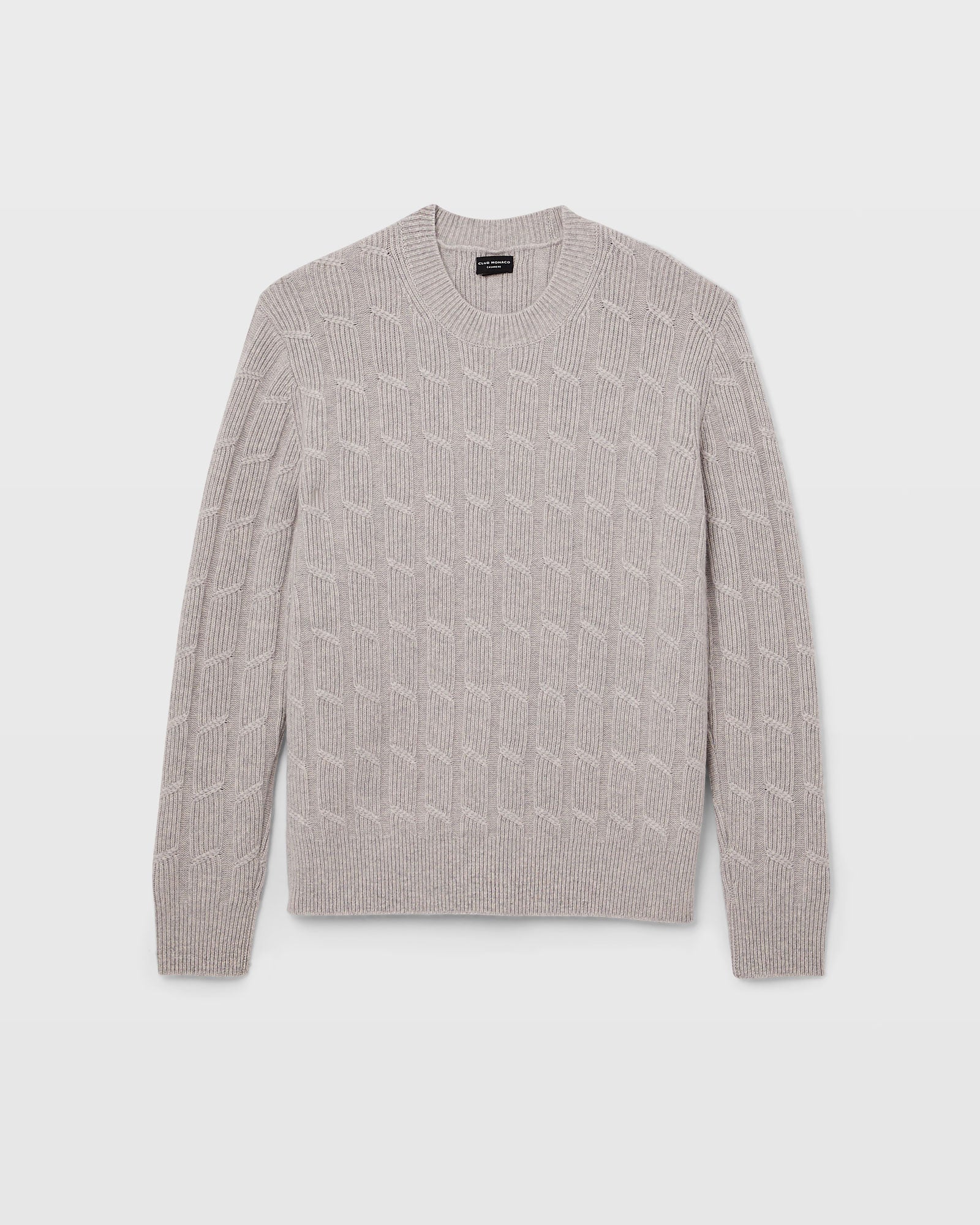 CLUB MONACO - Chandail ras du cou en cachemire - Gris Clair