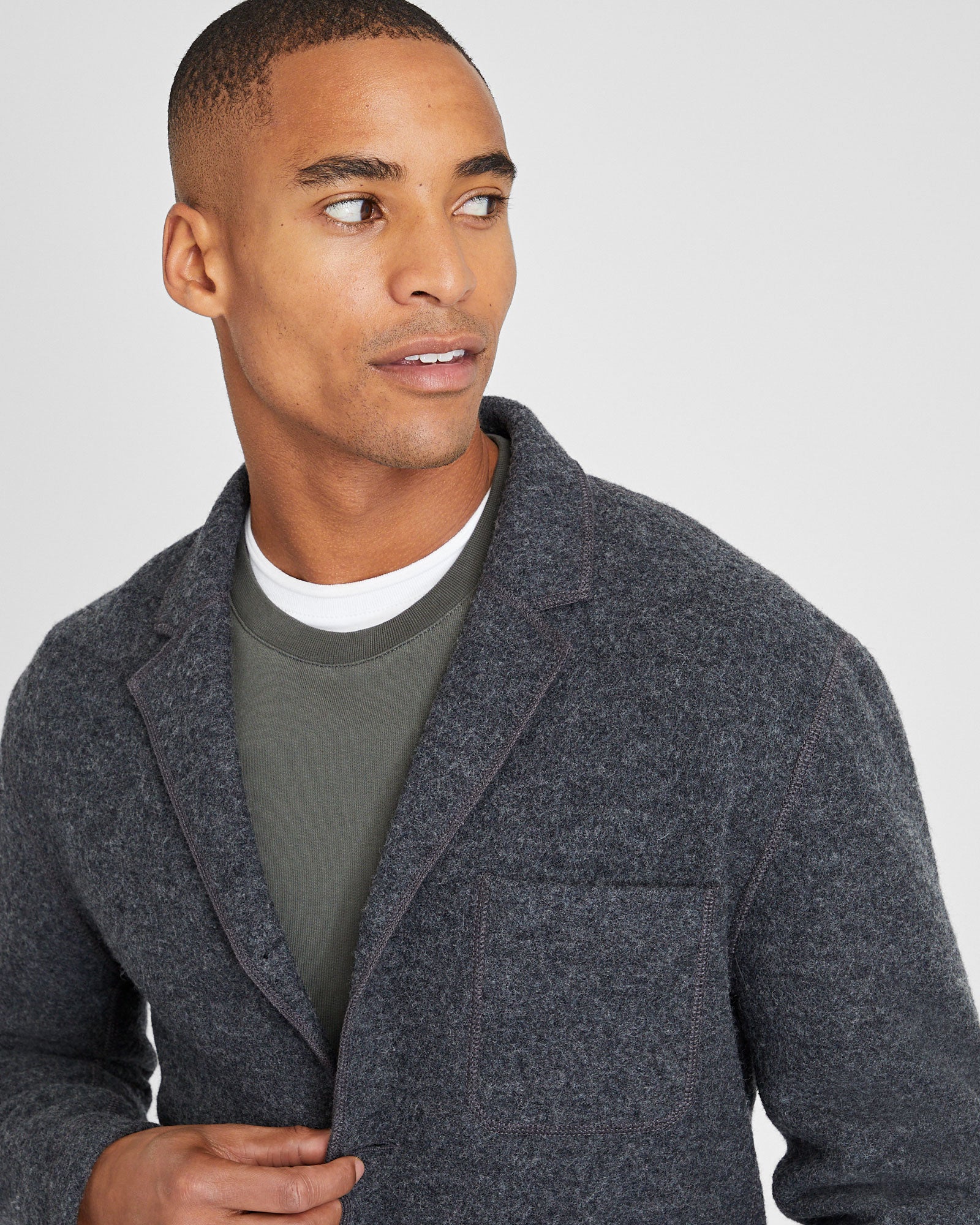 CLUB MONACO - Manteau de corvée en feutre - Anthracite