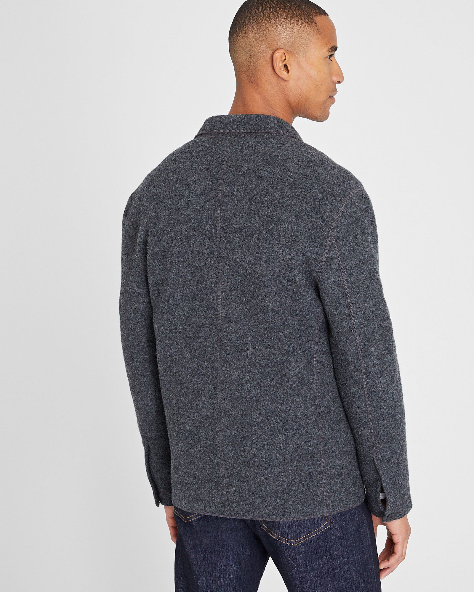 CLUB MONACO - Manteau de corvée en feutre - Anthracite