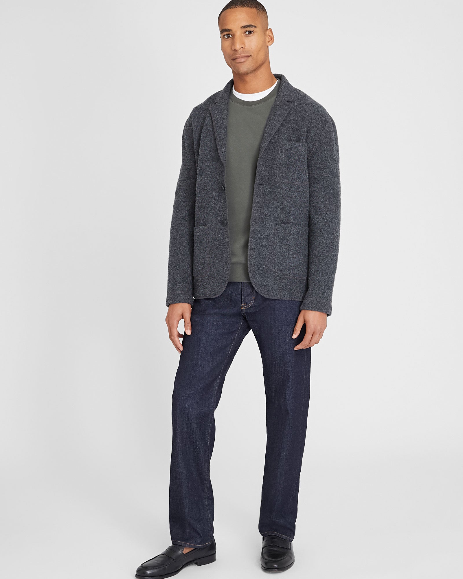 CLUB MONACO - Manteau de corvée en feutre - Anthracite