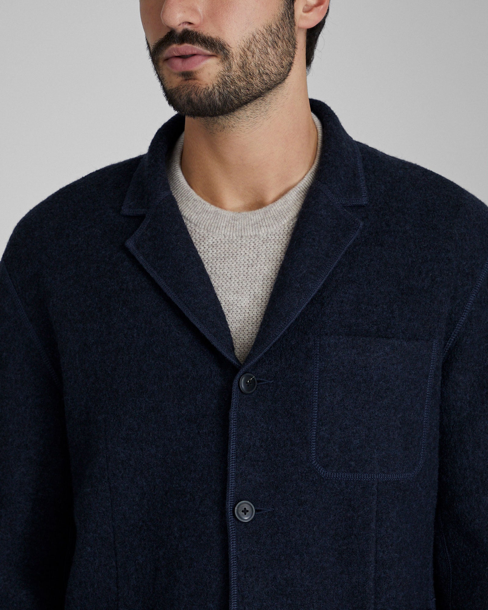 CLUB MONACO - Felted Chore Coat - Navy