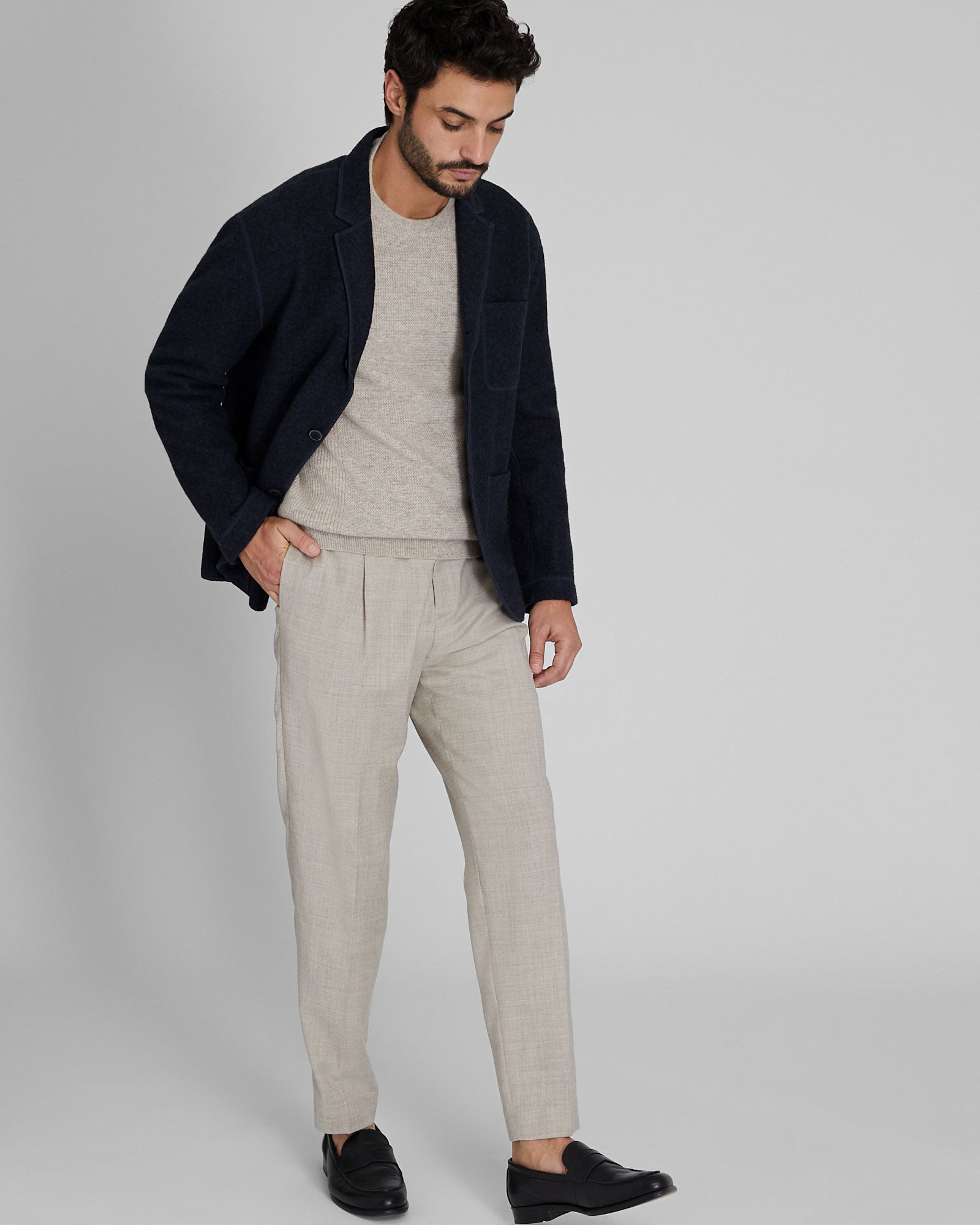 CLUB MONACO - Felted Chore Coat - Navy