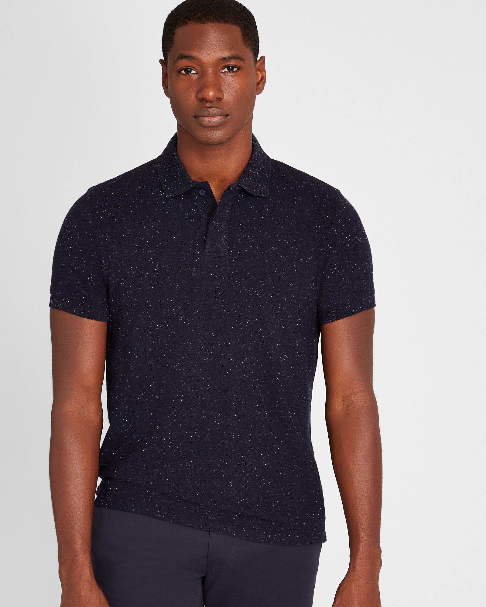 CLUB MONACO - Nepped Piqué Polo - Navy
