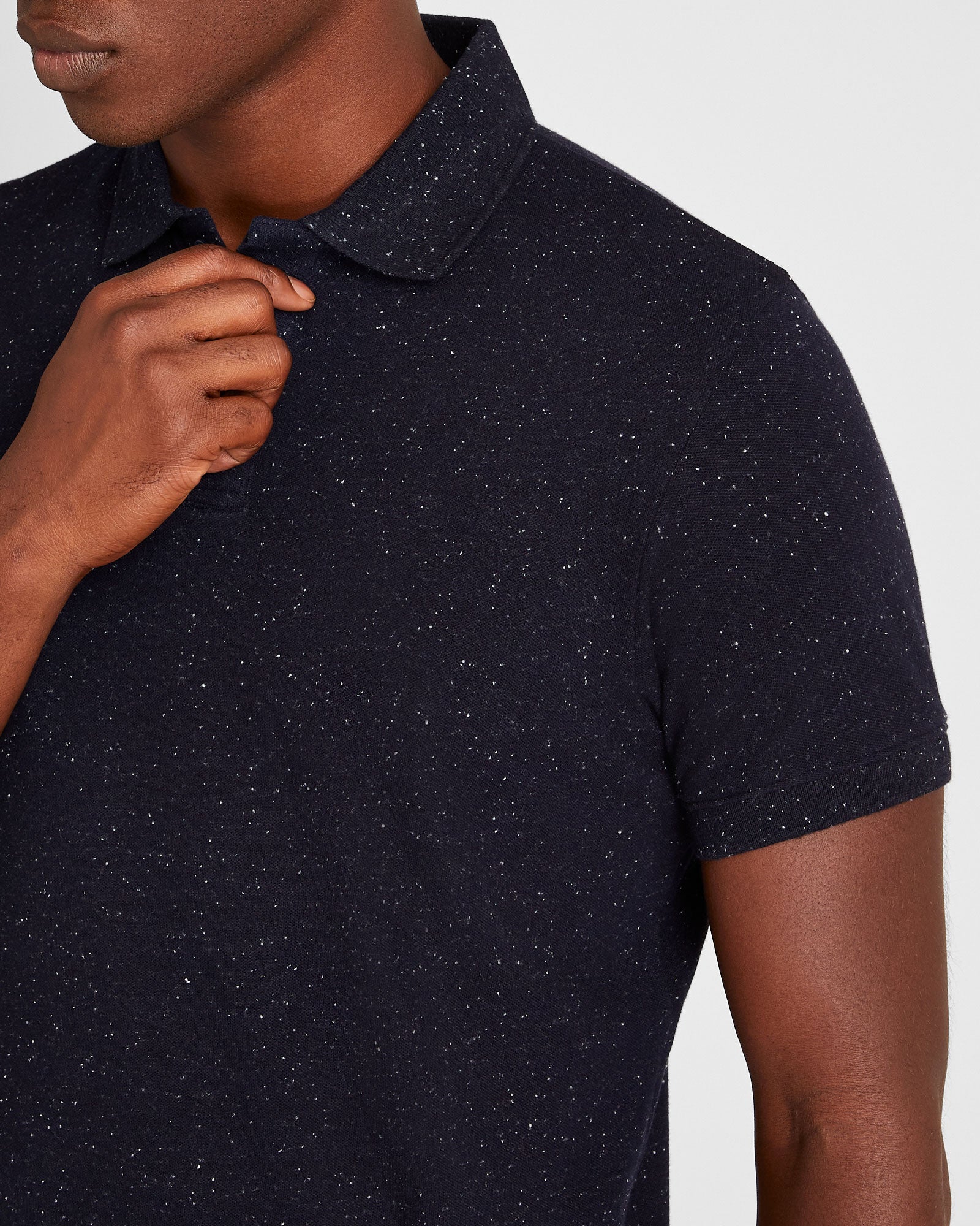 CLUB MONACO - Nepped Piqué Polo - Navy