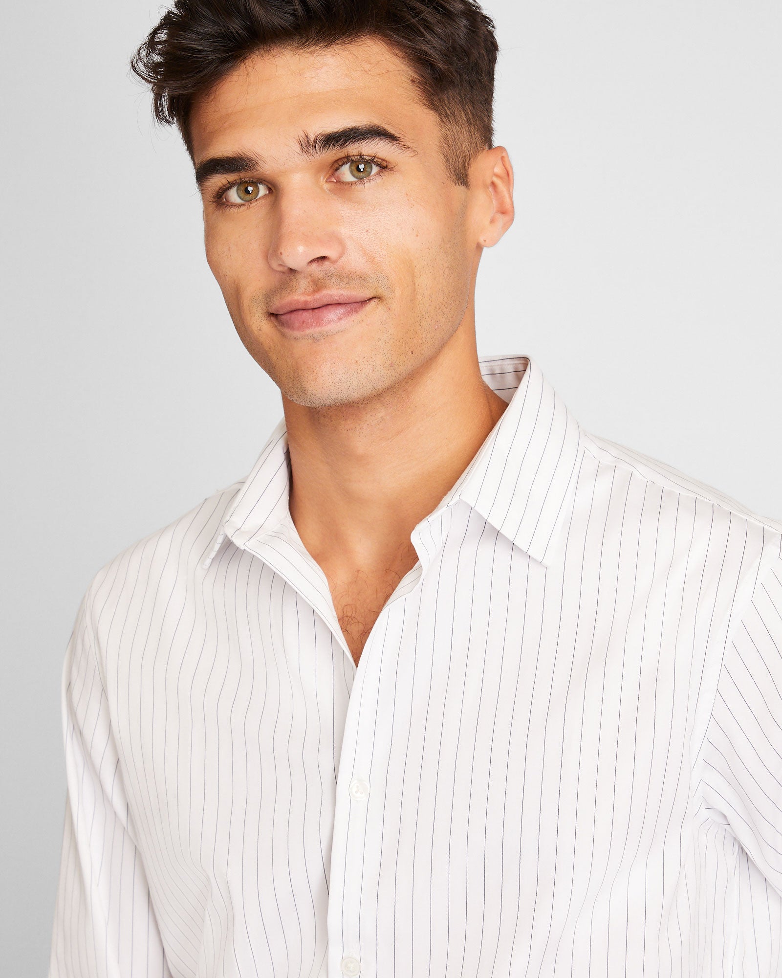 CLUB MONACO - Stripe Poplin Dress Shirt - White