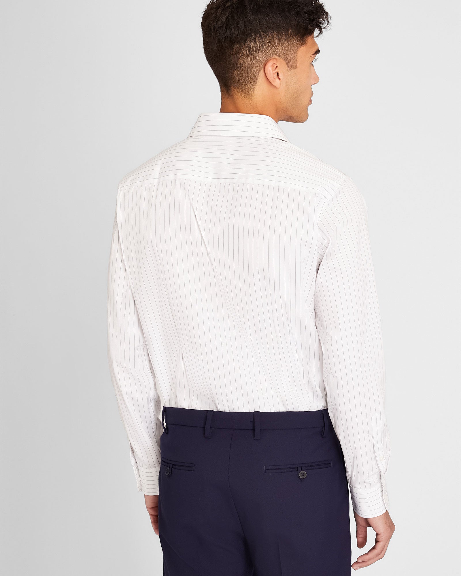 CLUB MONACO - Stripe Poplin Dress Shirt - White