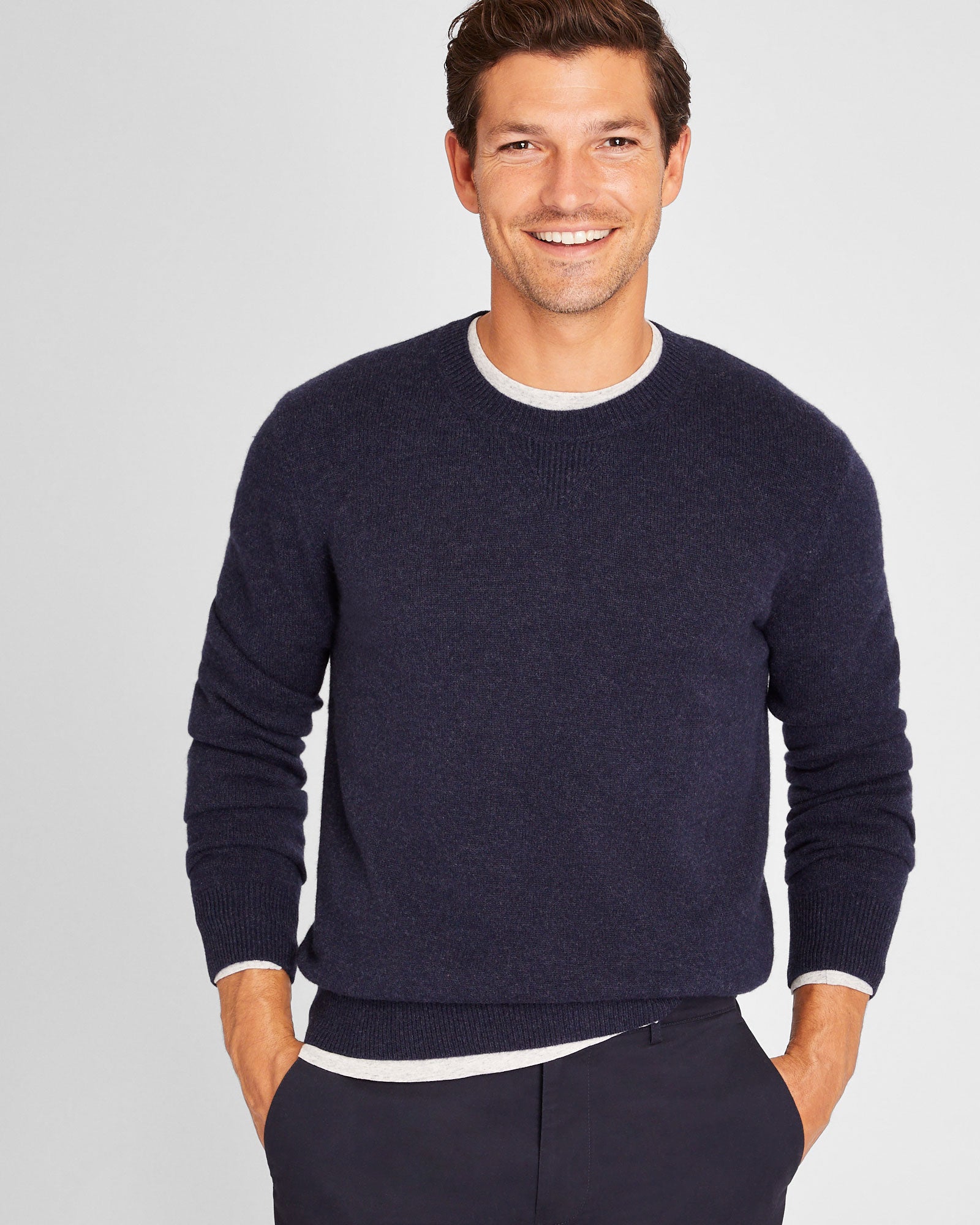 CLUB MONACO - Cashmere Blend Crewneck - Navy Mix