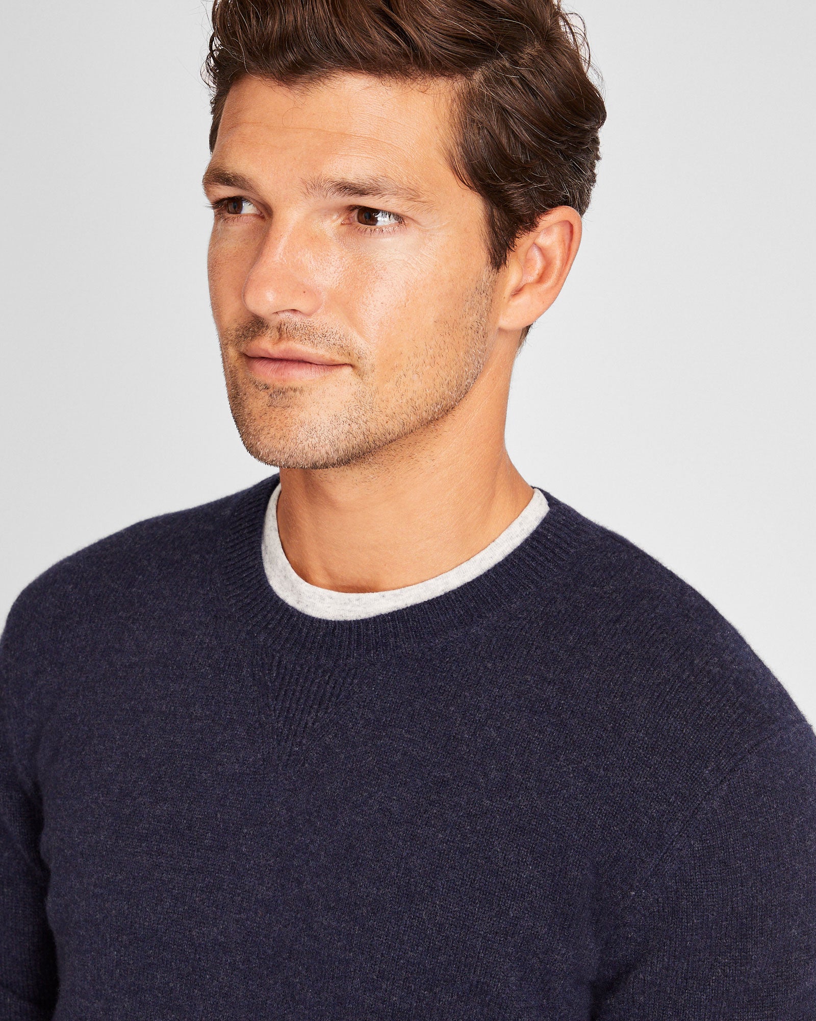 CLUB MONACO - Cashmere Blend Crewneck - Navy Mix