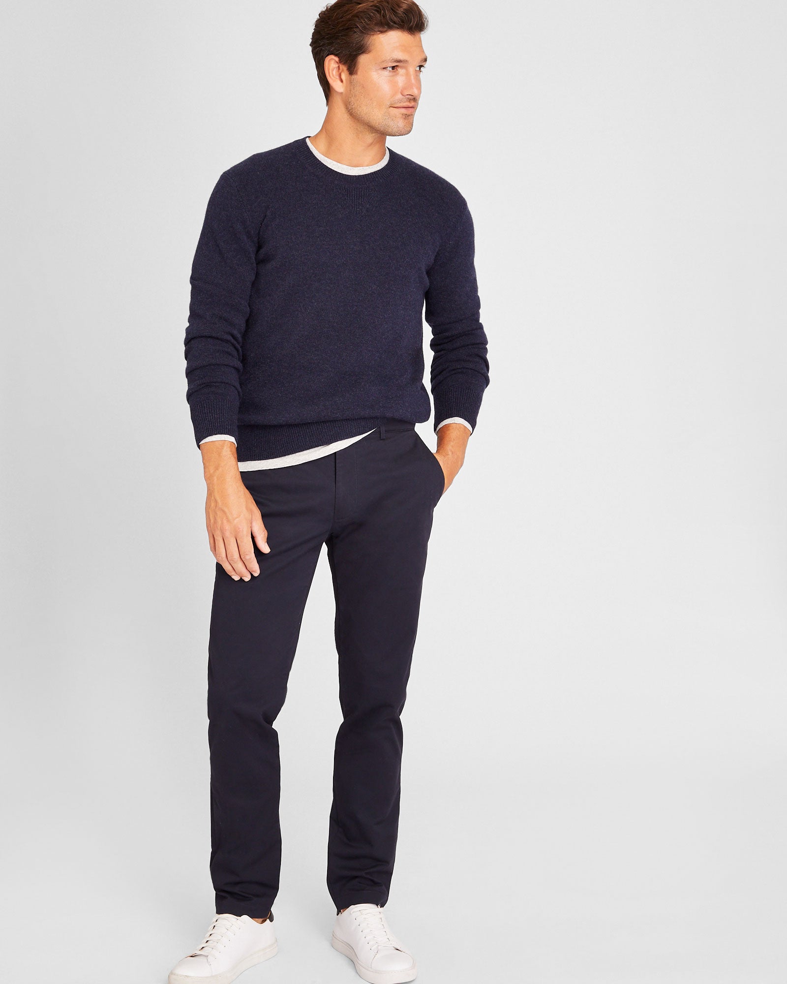 CLUB MONACO - Cashmere Blend Crewneck - Navy Mix