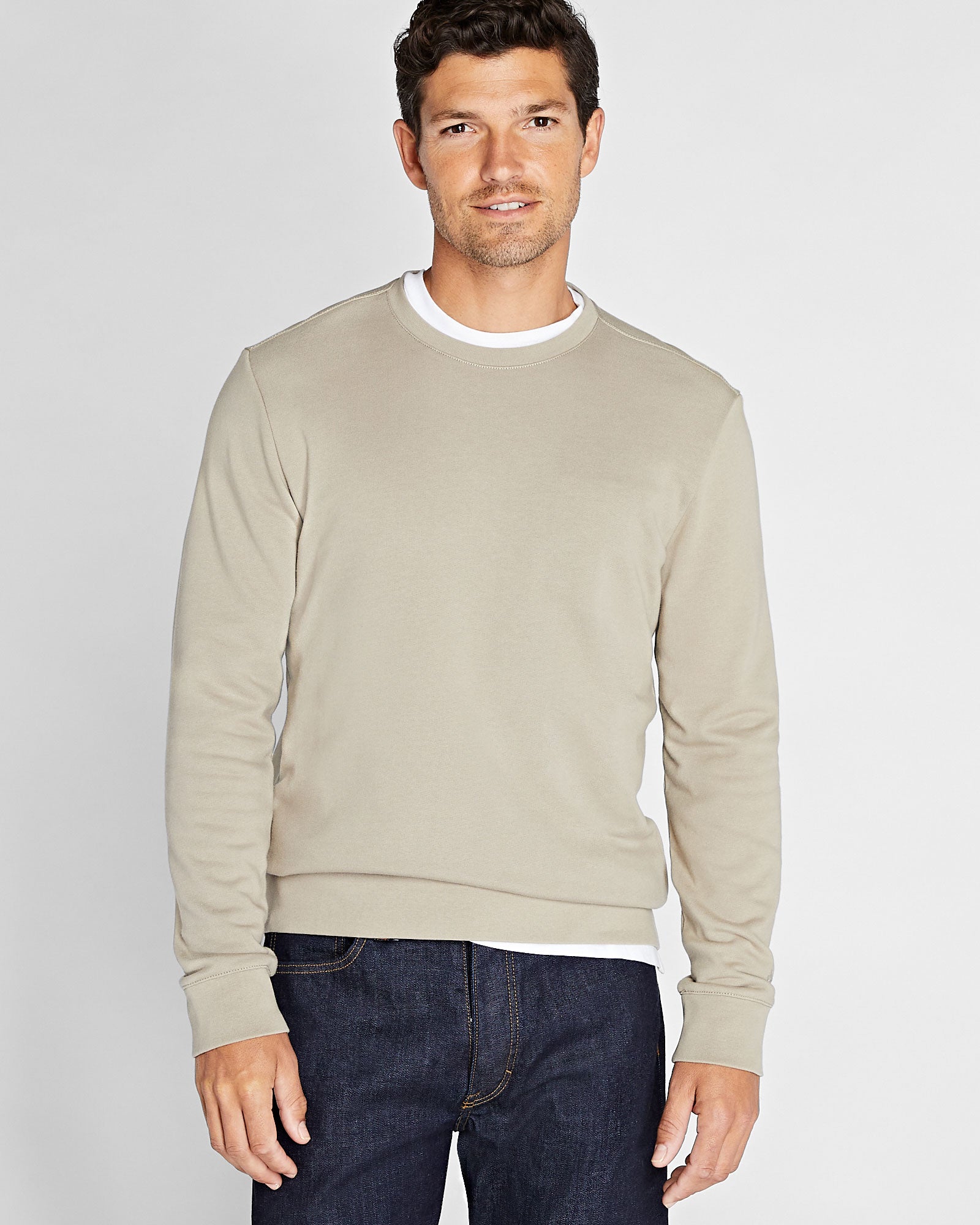 CLUB MONACO - Essential Cotton Blend Crewneck Sweatshirt - Beige