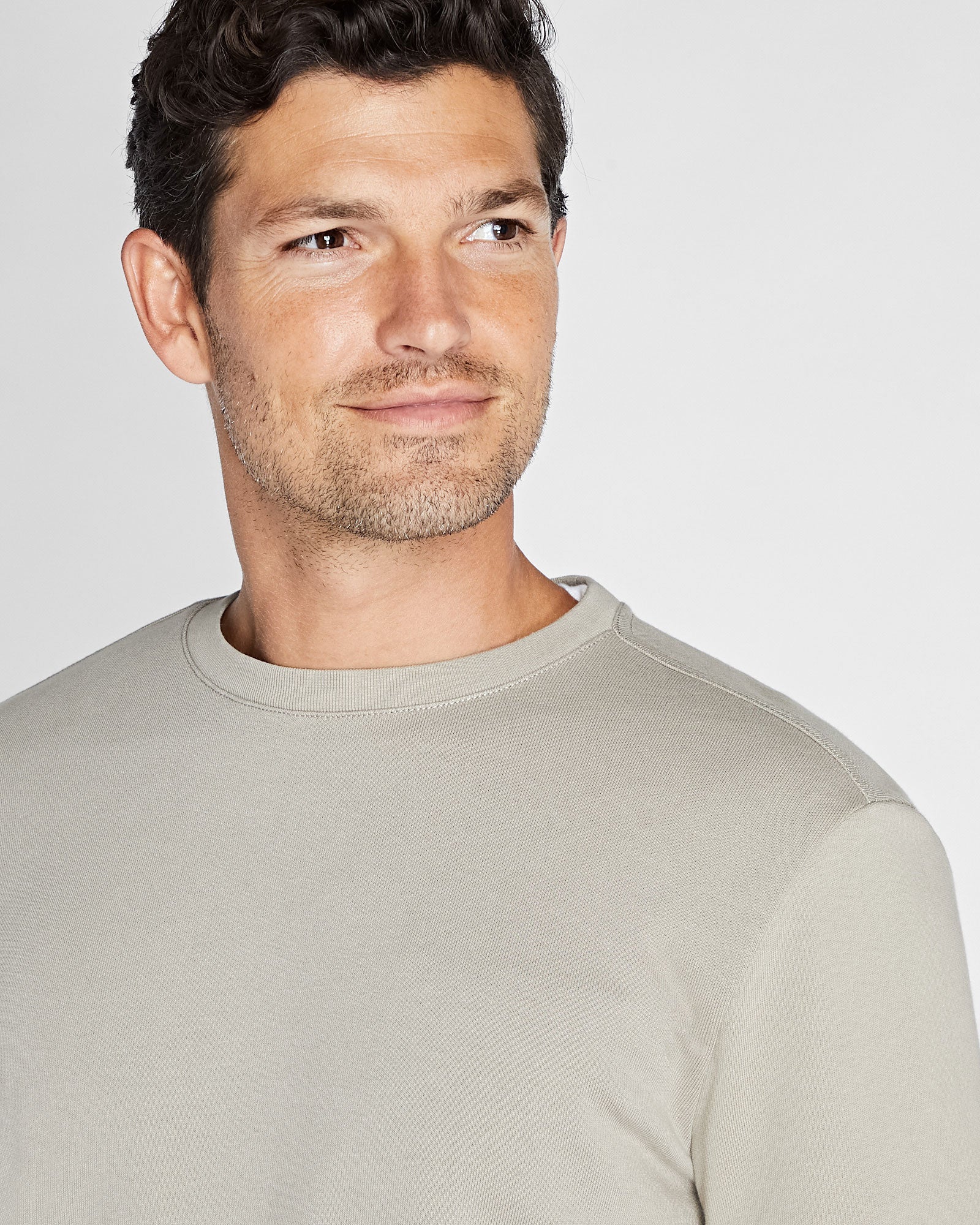 CLUB MONACO - Essential Cotton Blend Crewneck Sweatshirt - Beige