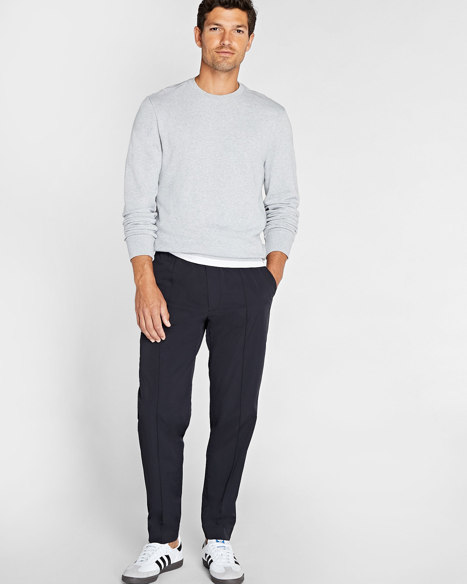 CLUB MONACO - Essential Cotton Blend Crewneck Sweatshirt - Grey Mix
