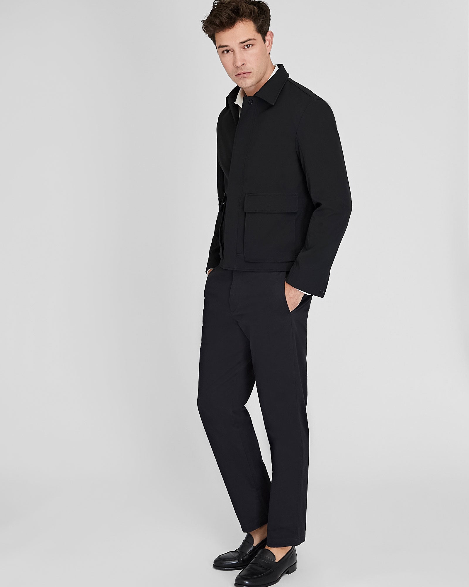 CLUB MONACO - Bonded Cargo Pocket Bomber Jacket - Black