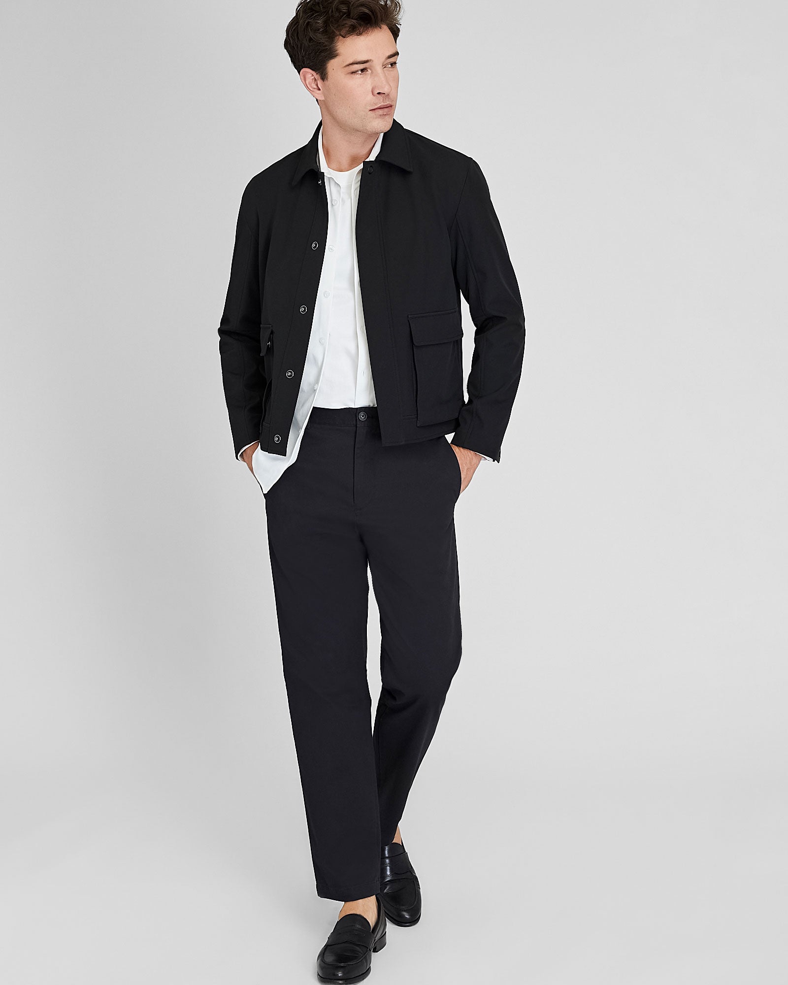 CLUB MONACO - Bonded Cargo Pocket Bomber Jacket - Black