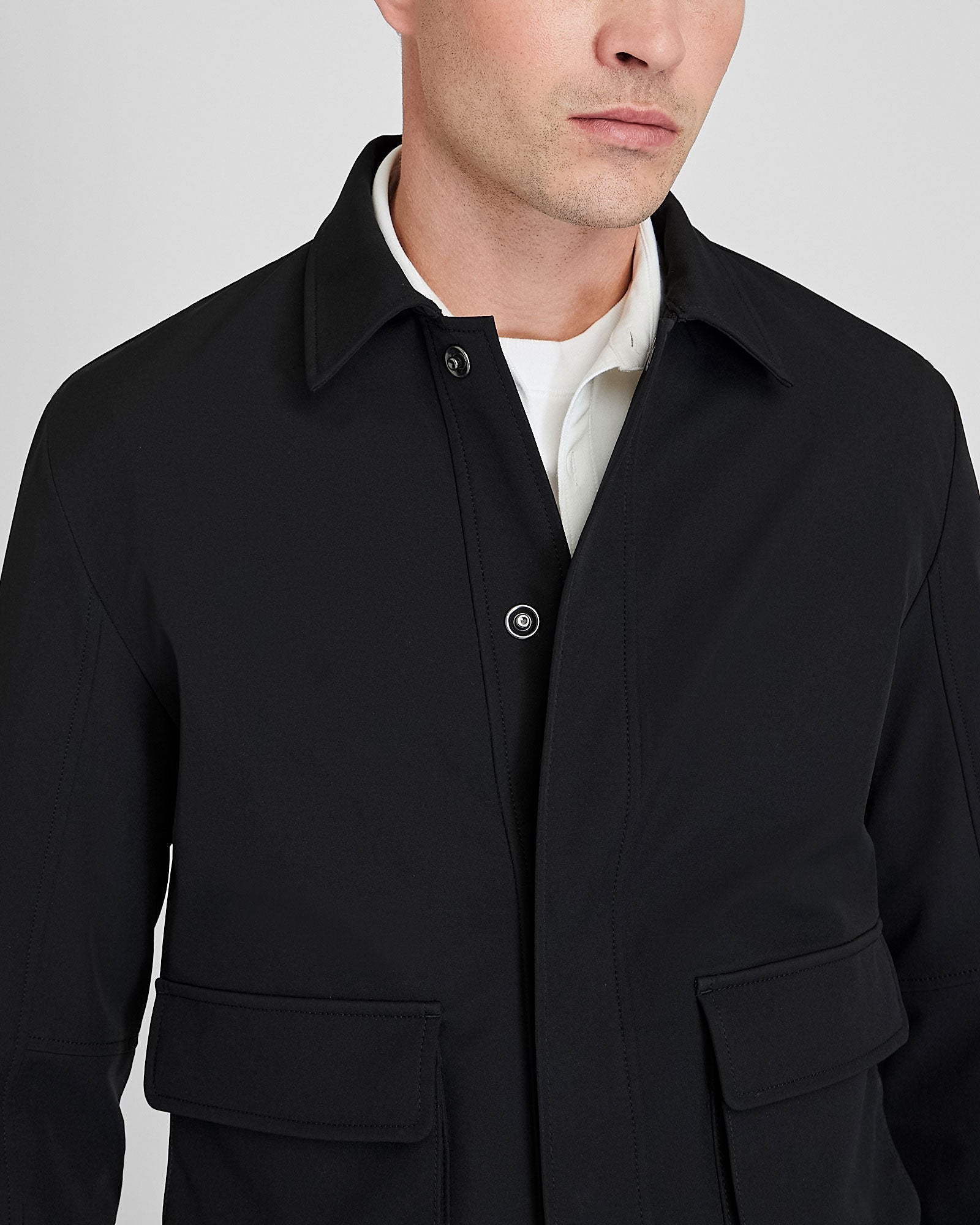 CLUB MONACO - Bonded Cargo Pocket Bomber Jacket - Black