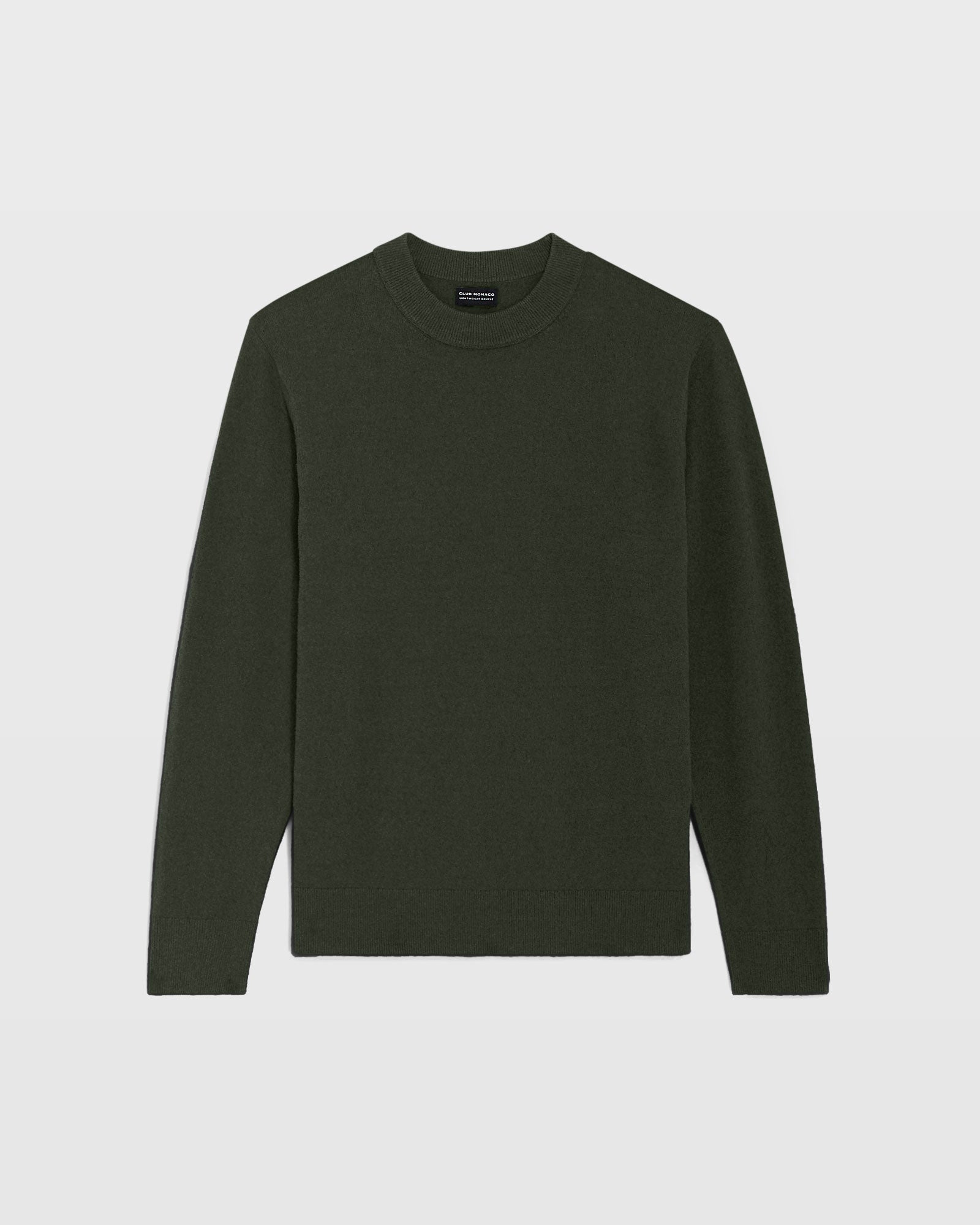 CLUB MONACO - Chandail à col ras du cou bouclé - Olive poussiéreuse