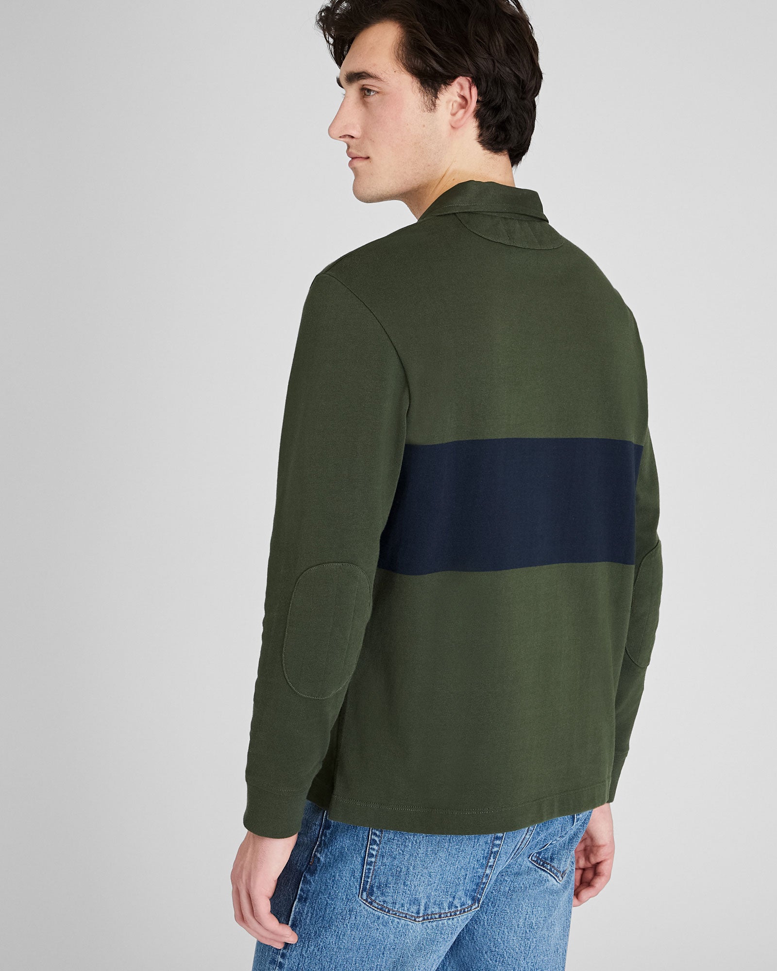 CLUB MONACO - Chandail rugby rayé - Base verte