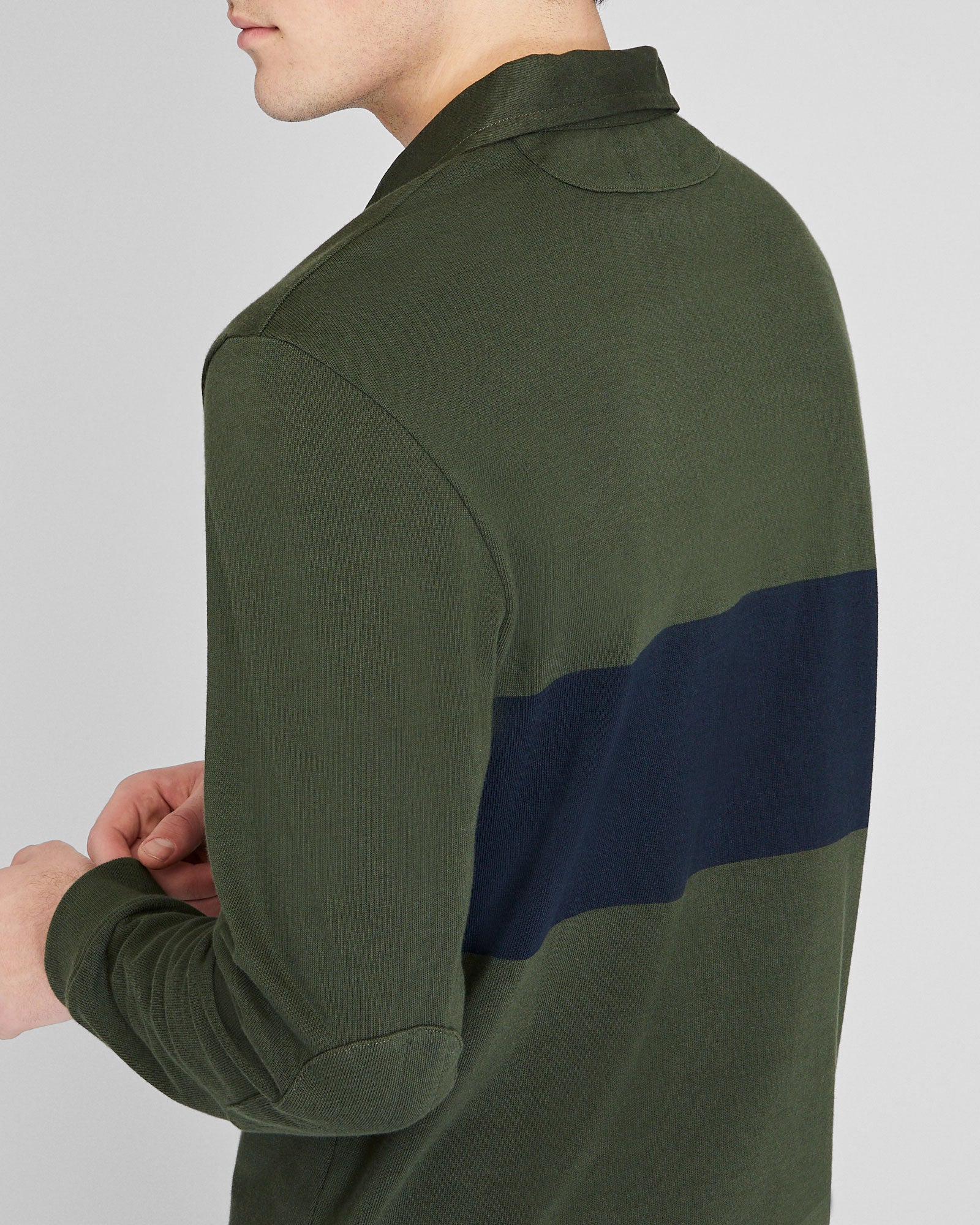 CLUB MONACO - Chandail rugby rayé - Base verte