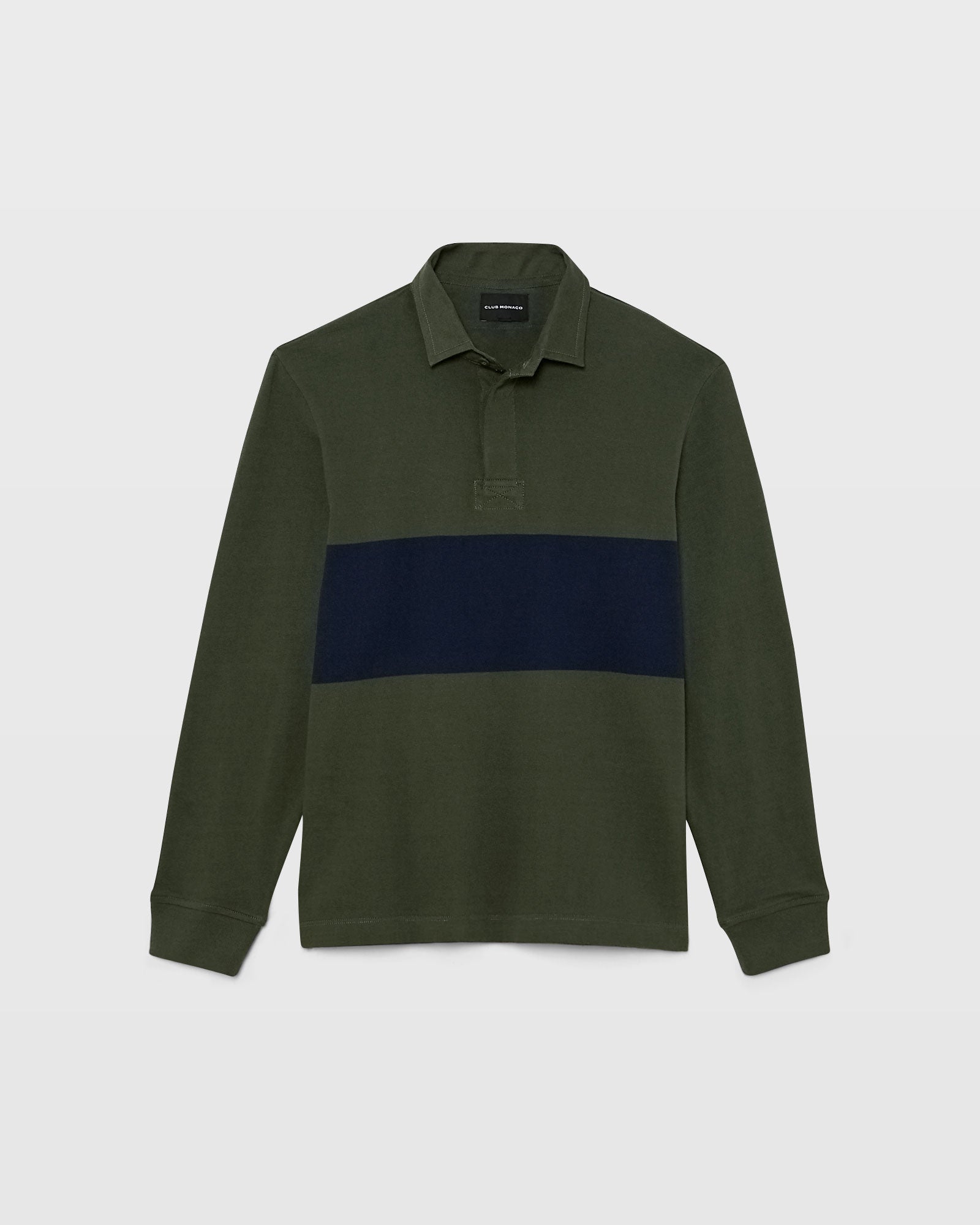 CLUB MONACO - Chandail rugby rayé - Base verte
