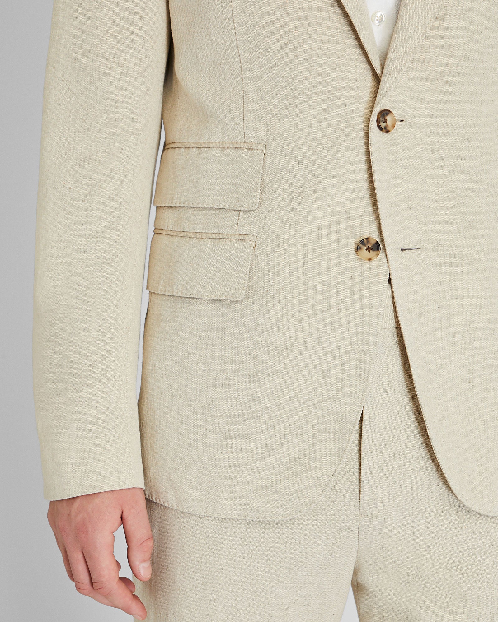 CLUB MONACO - Italian Silk Linen Suit Blazer - Khaki