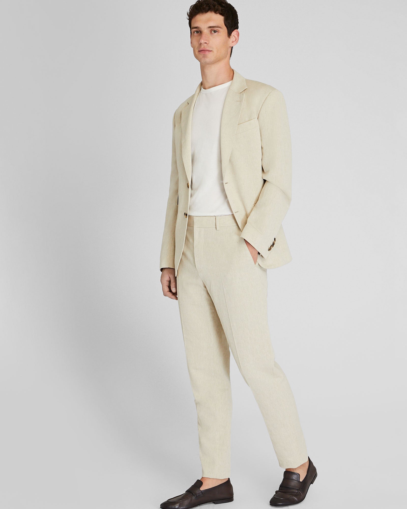 CLUB MONACO - Italian Silk Linen Suit Blazer - Khaki