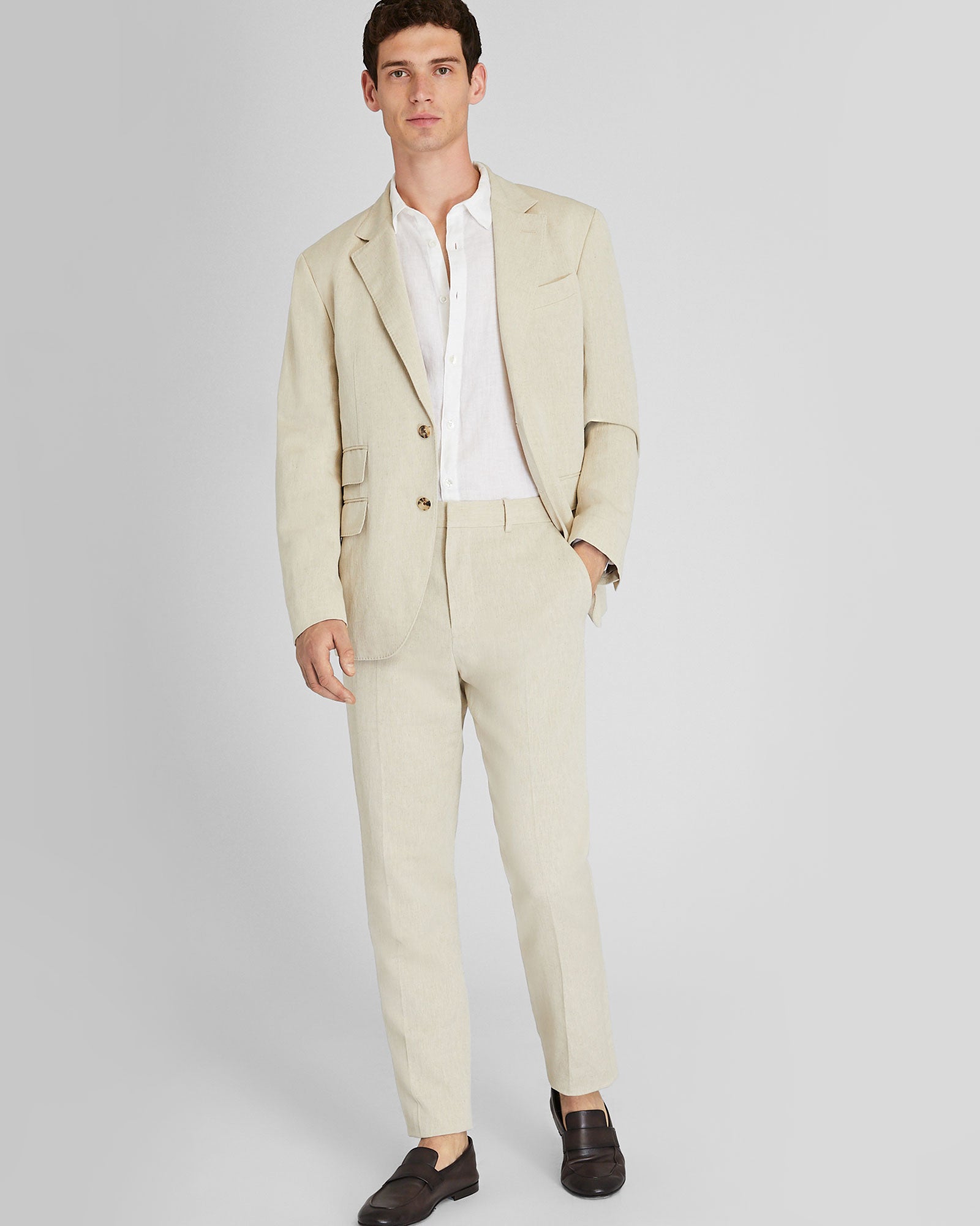 CLUB MONACO - Italian Silk Linen Suit Trouser - Taupe