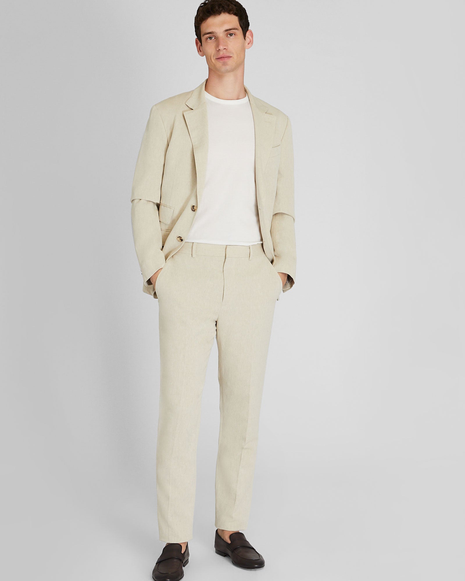 CLUB MONACO - Italian Silk Linen Suit Trouser - Taupe