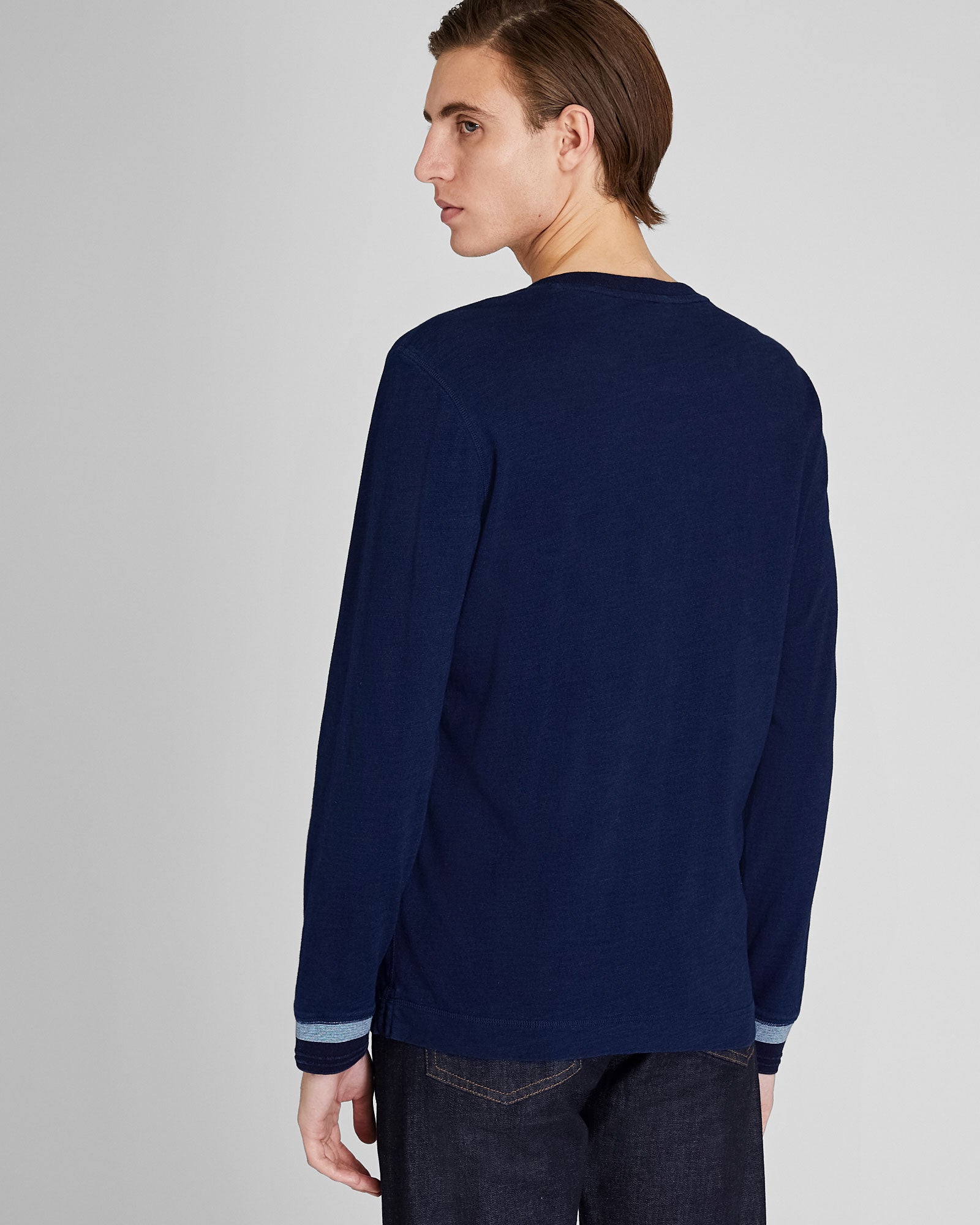CLUB MONACO - Long-Sleeve Indigo Henley - Denim